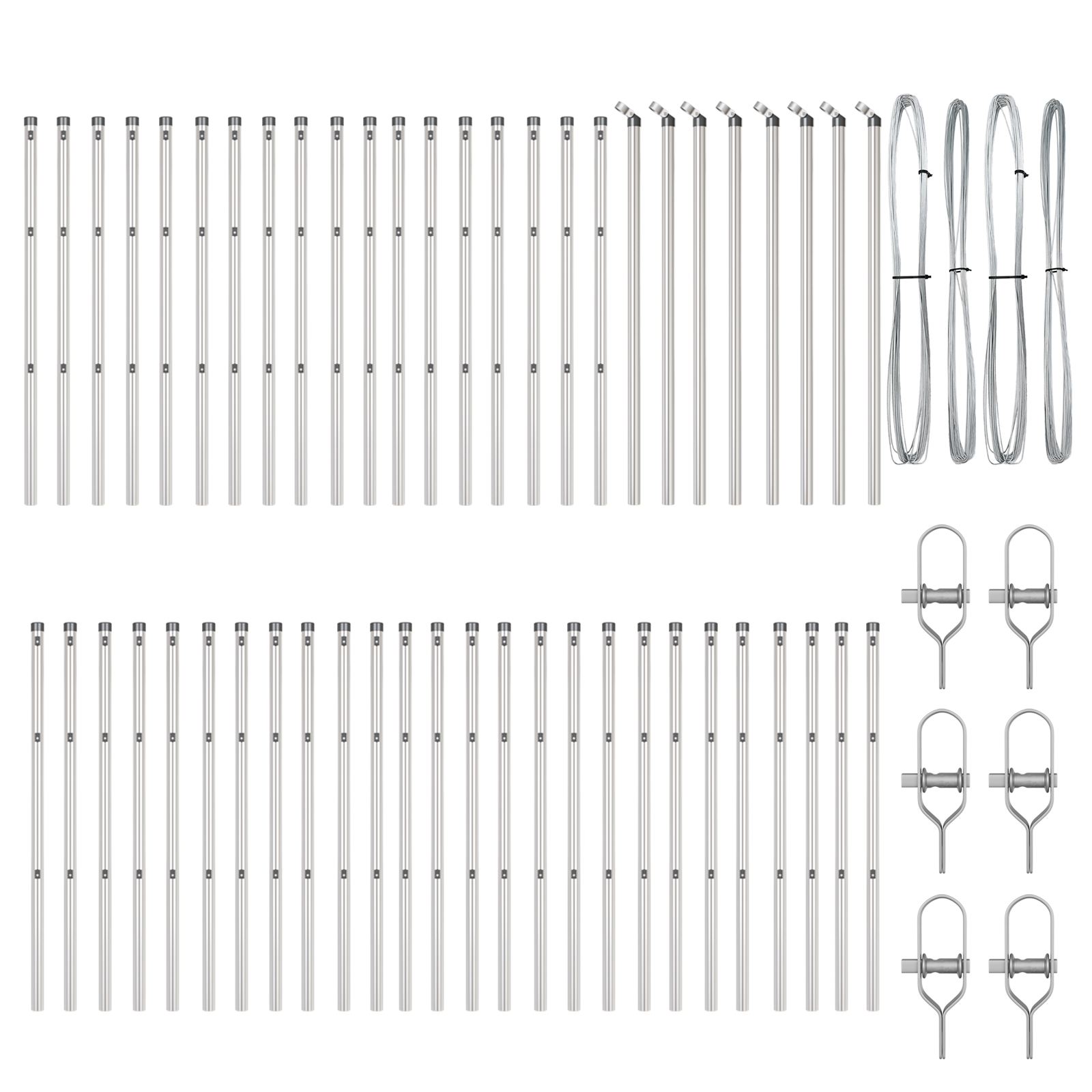 Fence Posts 52 pcs Ø32 mm 120 cm Galvanised Steel - Image 3