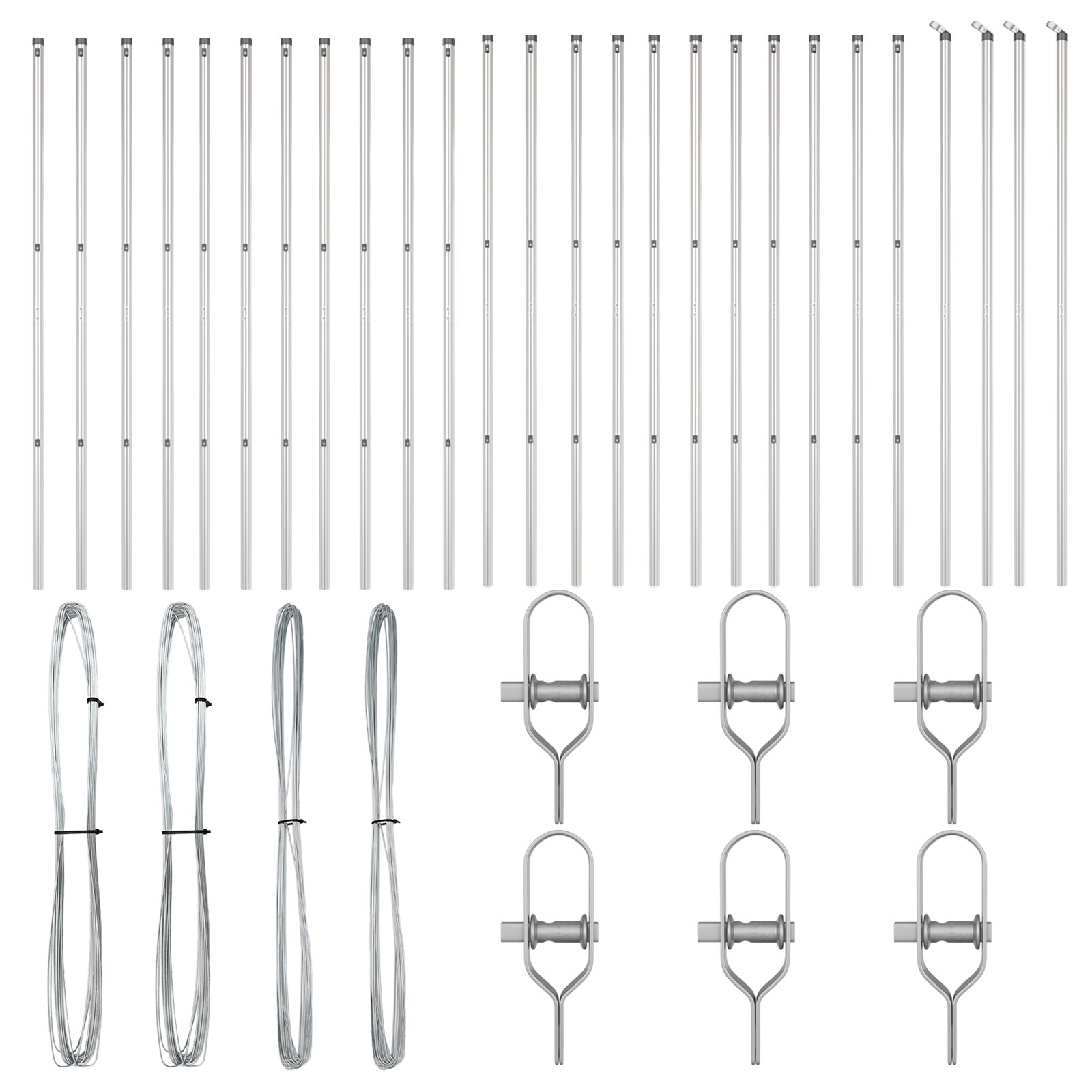 Fence Posts 26 pcs Ø32 mm 190 cm Galvanised Steel - Image 3
