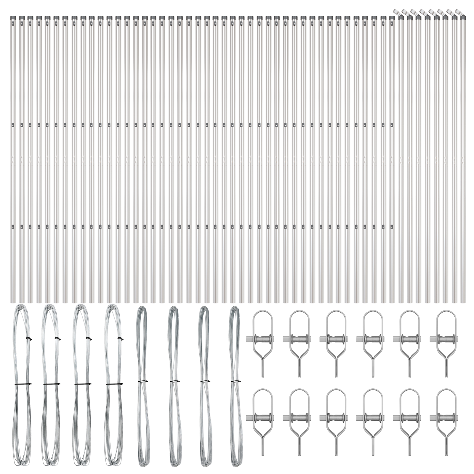 Fence Posts 52 pcs Ø32 mm 190 cm Galvanised Steel - Image 3