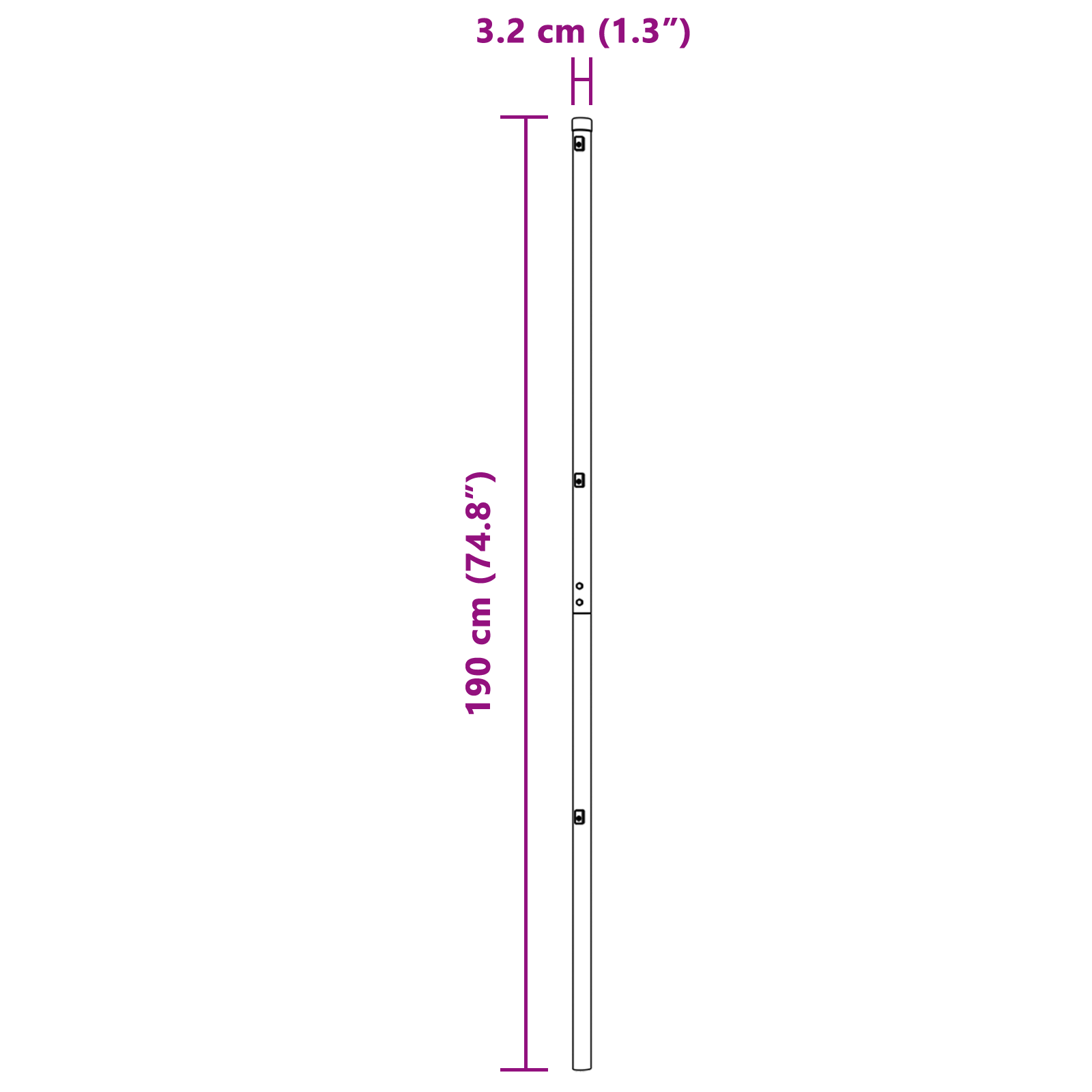 Fence Posts 52 pcs Ø32 mm 190 cm Galvanised Steel - Image 8
