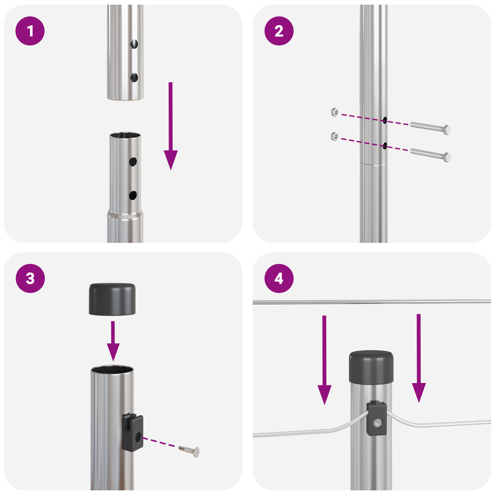 Fence Posts 52 pcs Ø32 mm 210 cm Galvanised Steel - Image 6
