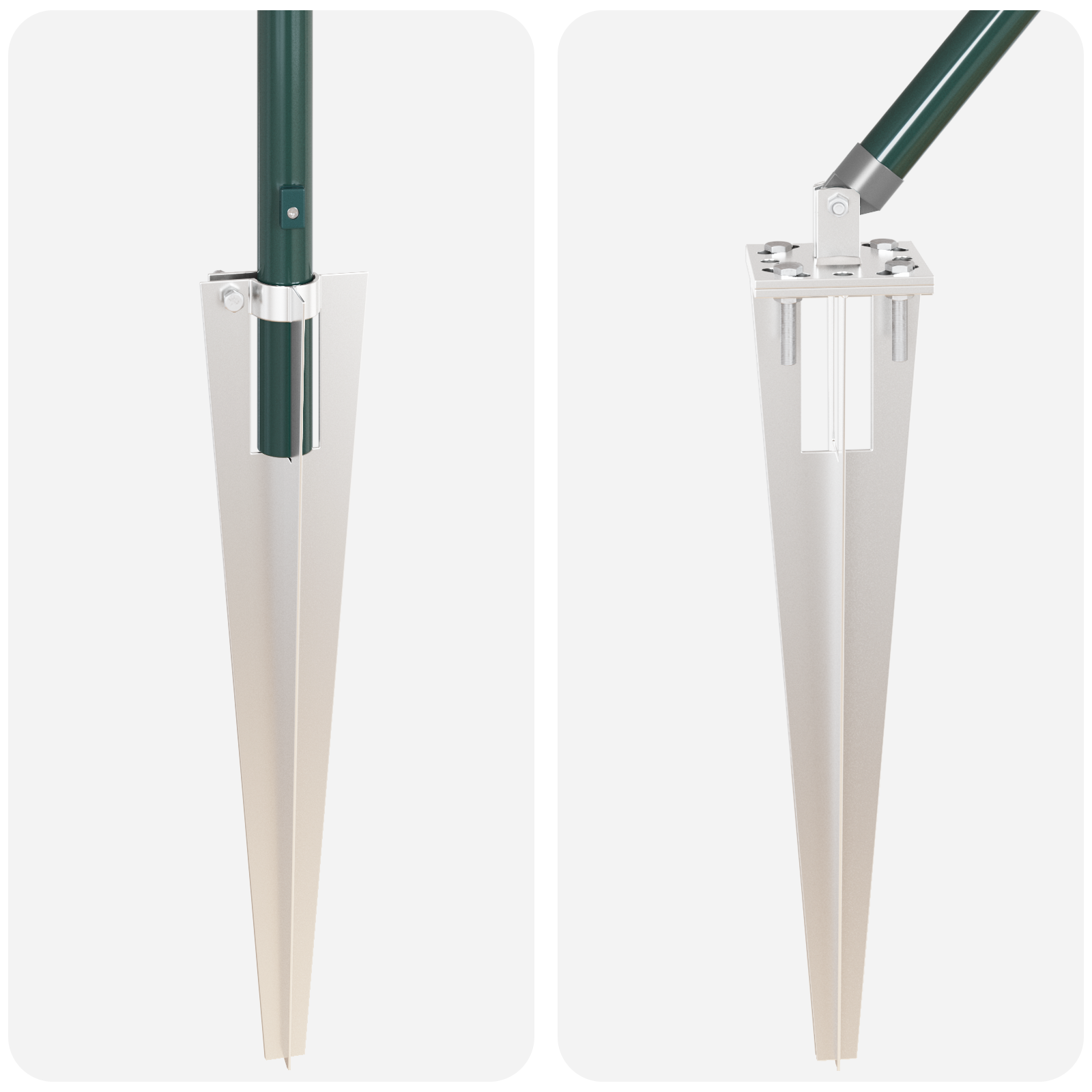 Fence Posts with Spike 52 pcs Ø32 mm 120 cm Galvanised Steel - Image 6