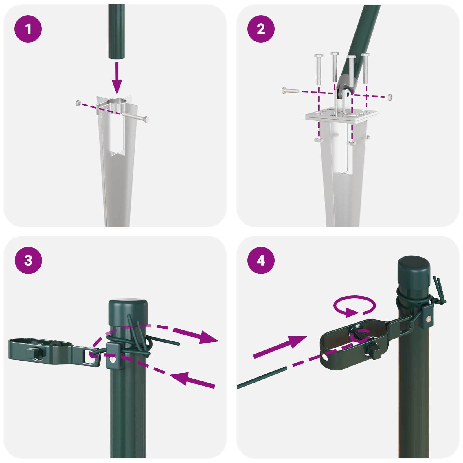 Fence Posts with Spike 52 pcs Ø32 mm 140 cm Galvanised Steel - Image 8