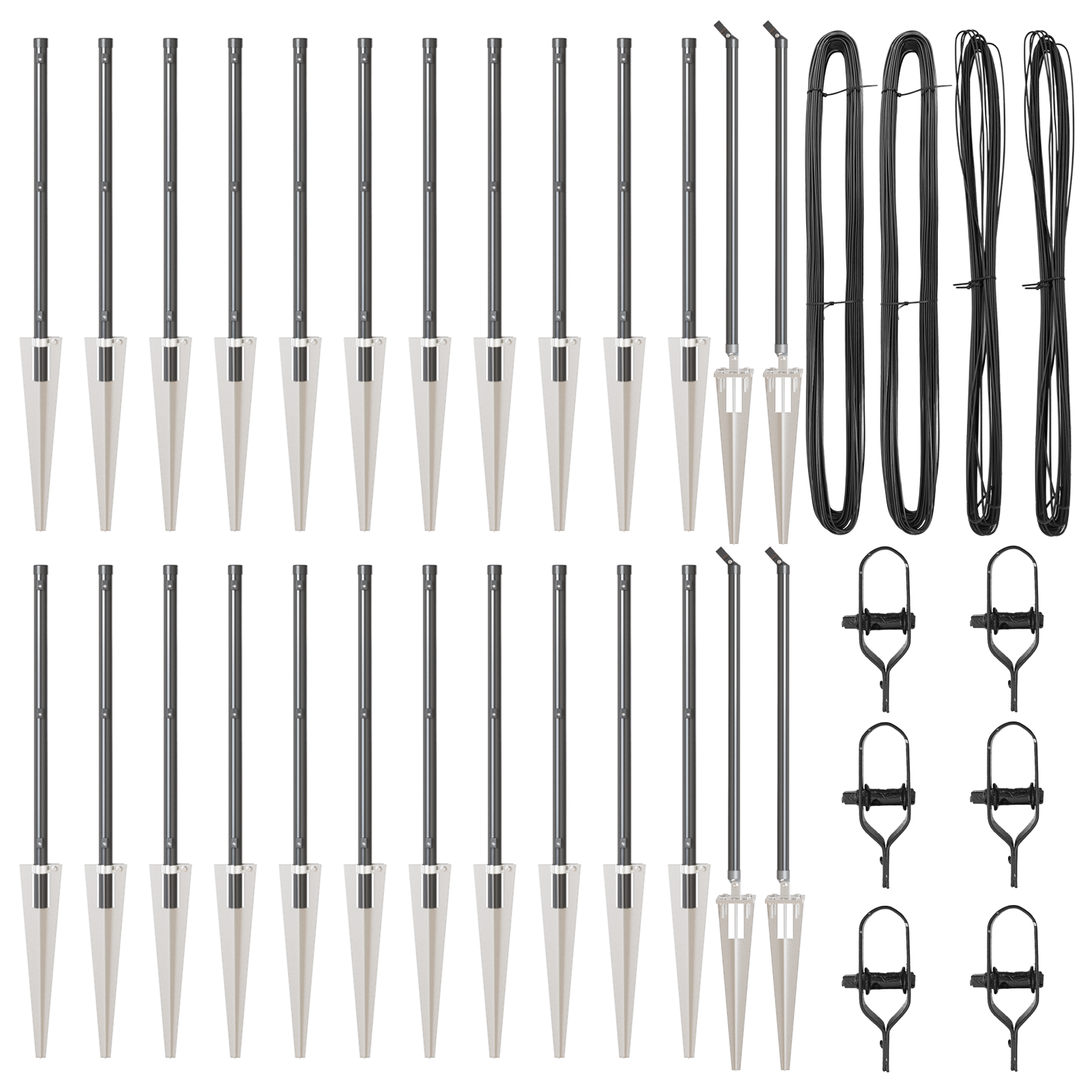Fence Posts with Spike 26 pcs Ø32 mm 60 cm Galvanised Steel - Image 3