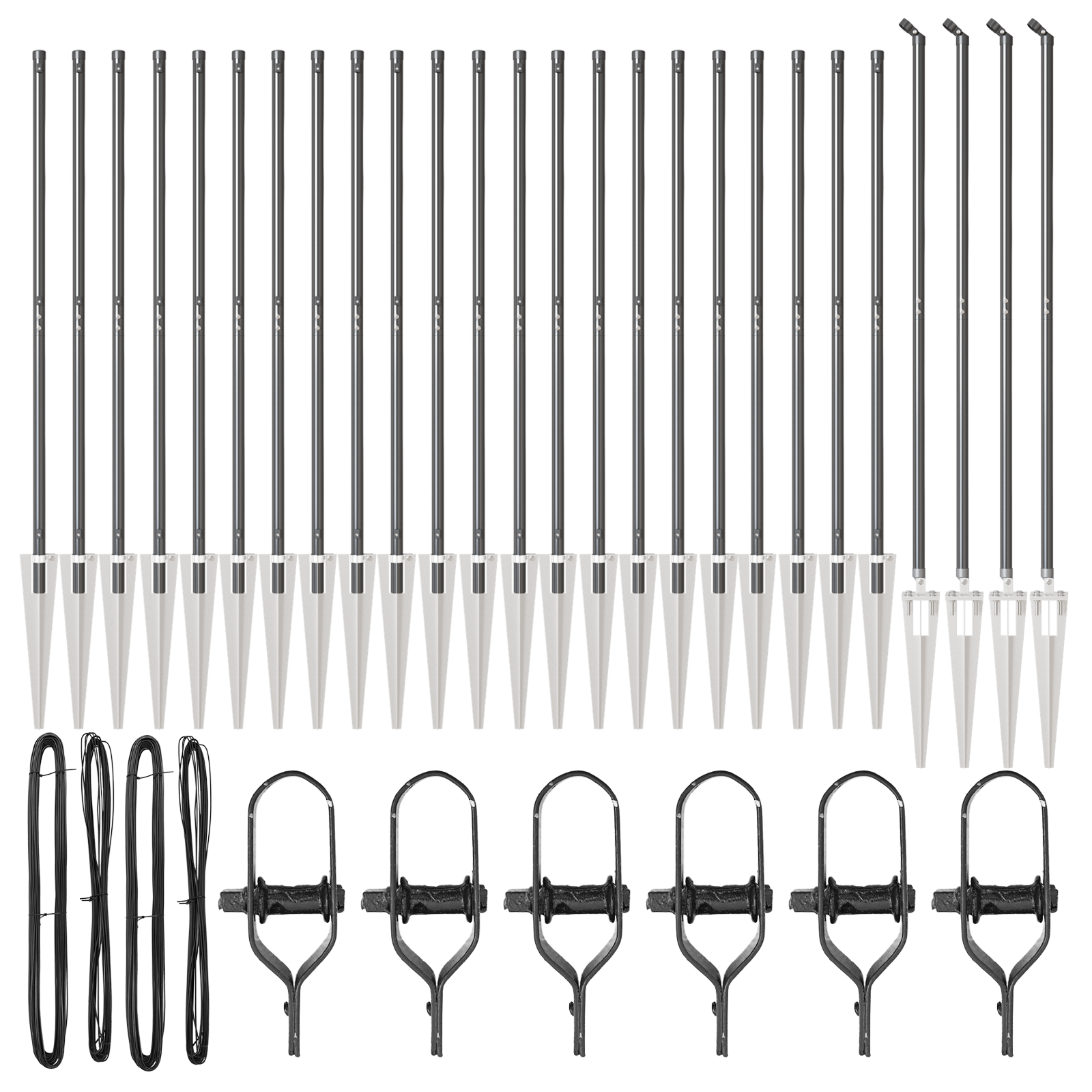 Fence Posts with Spike 26 pcs Ø32 mm 140 cm Galvanised Steel - Image 3