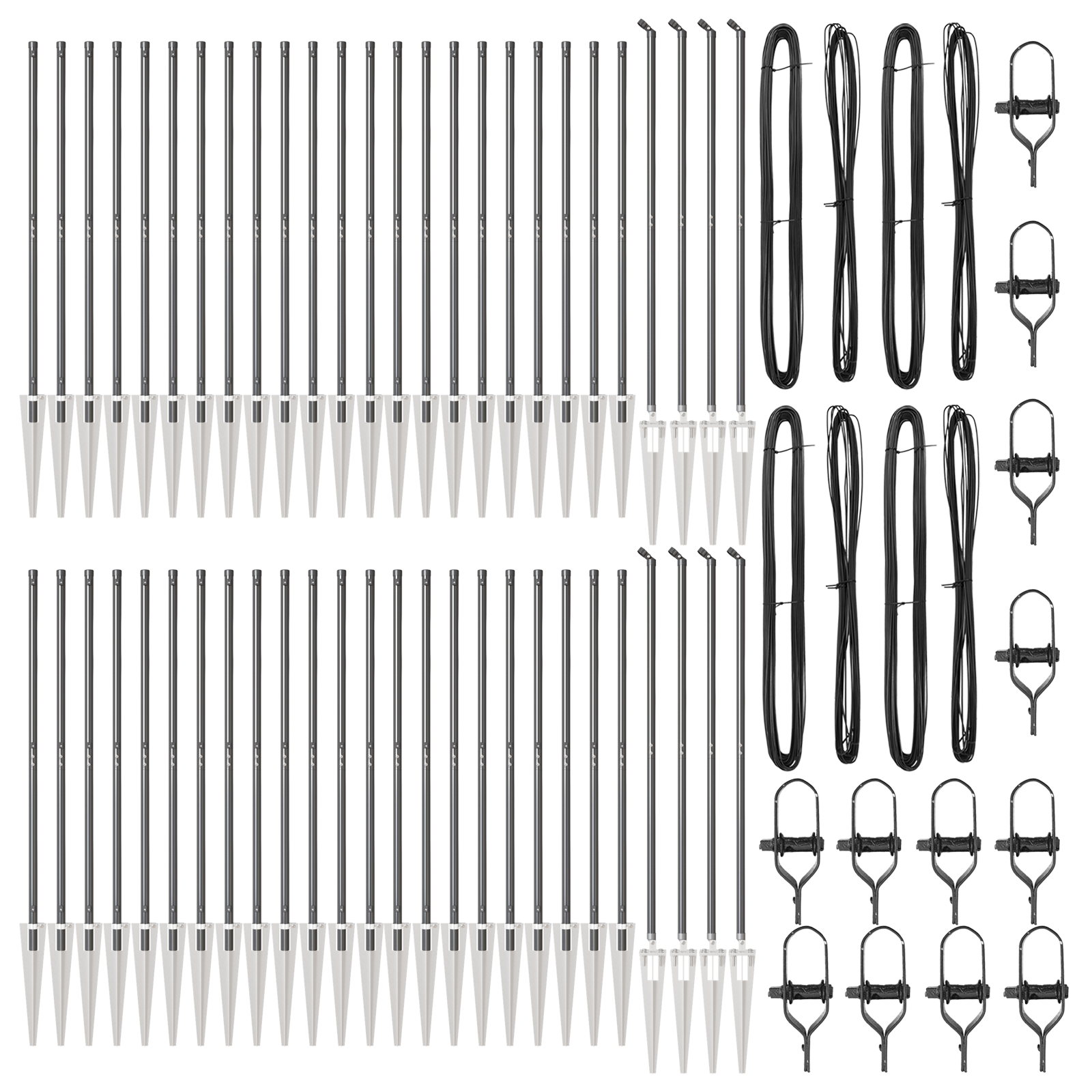 Fence Posts with Spike 52 pcs Ø32 mm 140 cm Galvanised Steel - Image 3