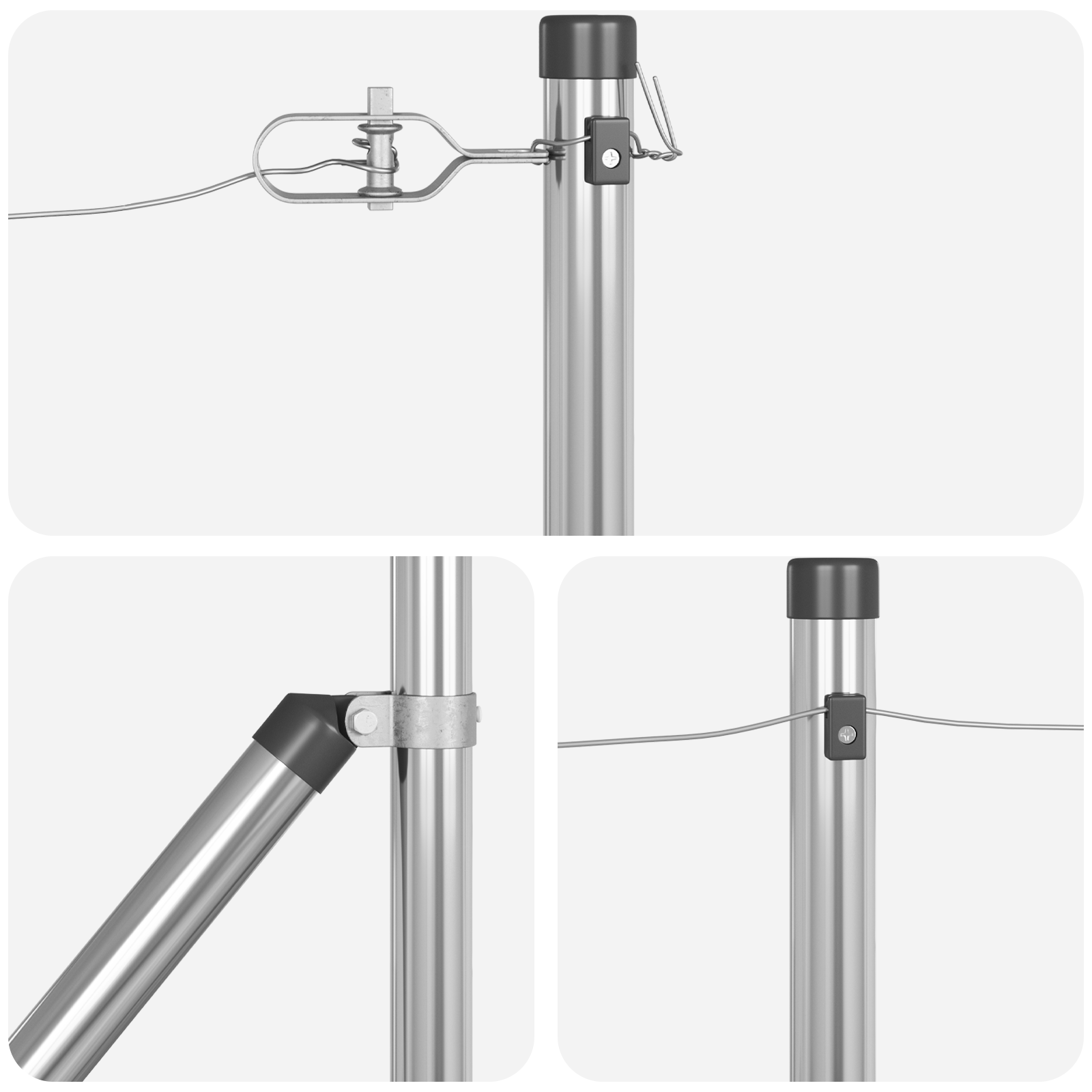 Fence Posts with Spike 26 pcs Ø32 mm 60 cm Galvanised Steel - Image 6