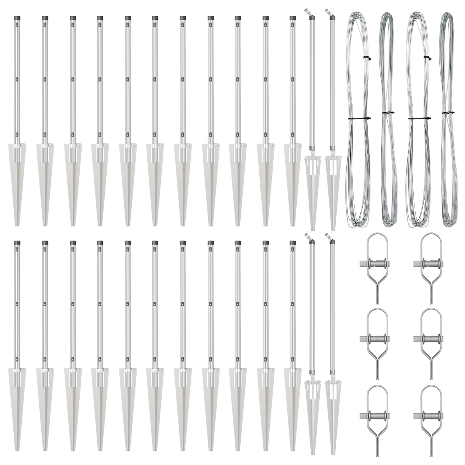 Fence Posts with Spike 26 pcs Ø32 mm 60 cm Galvanised Steel - Image 4