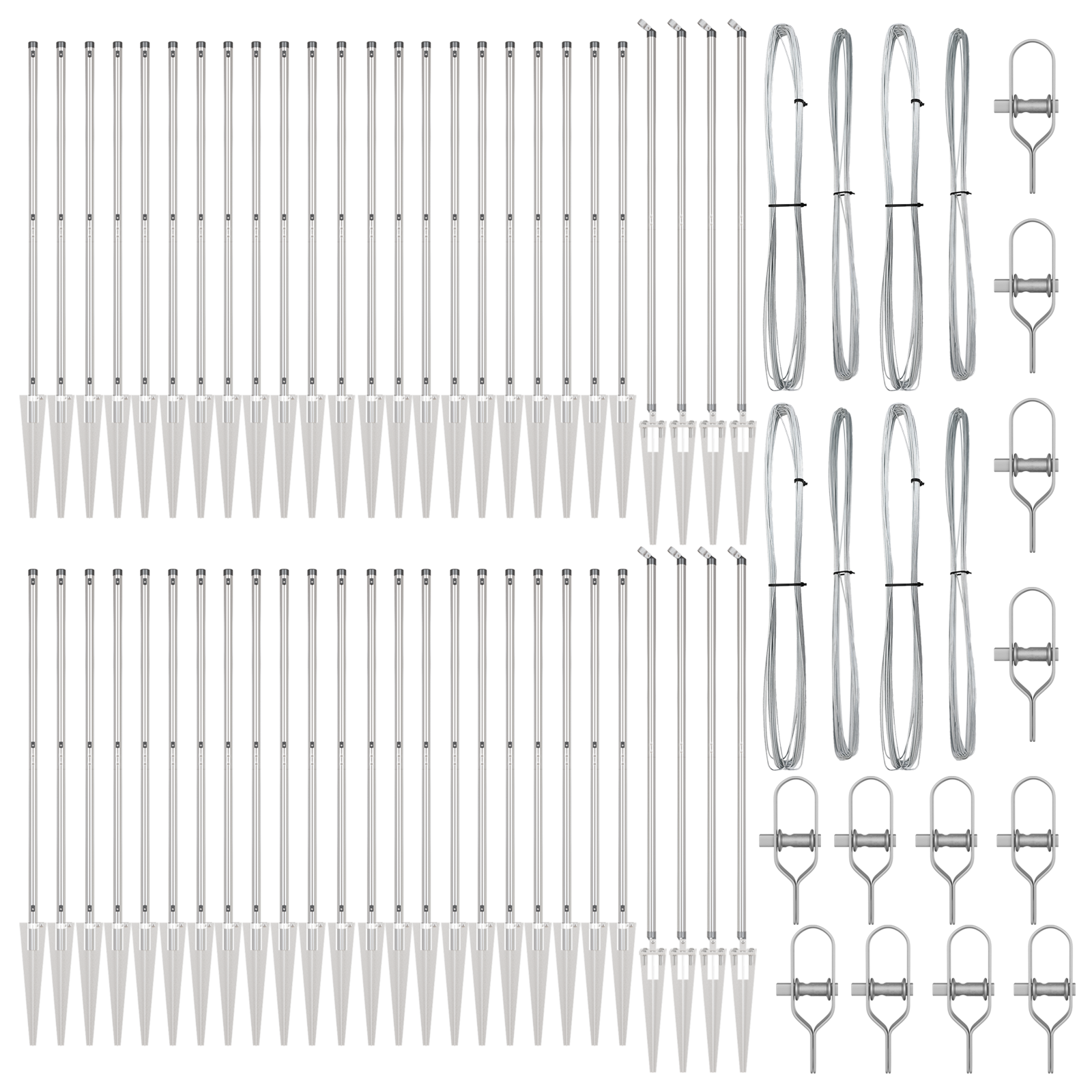 Fence Posts with Spike 52 pcs Ø32 mm 80 cm Galvanised Steel - Image 4