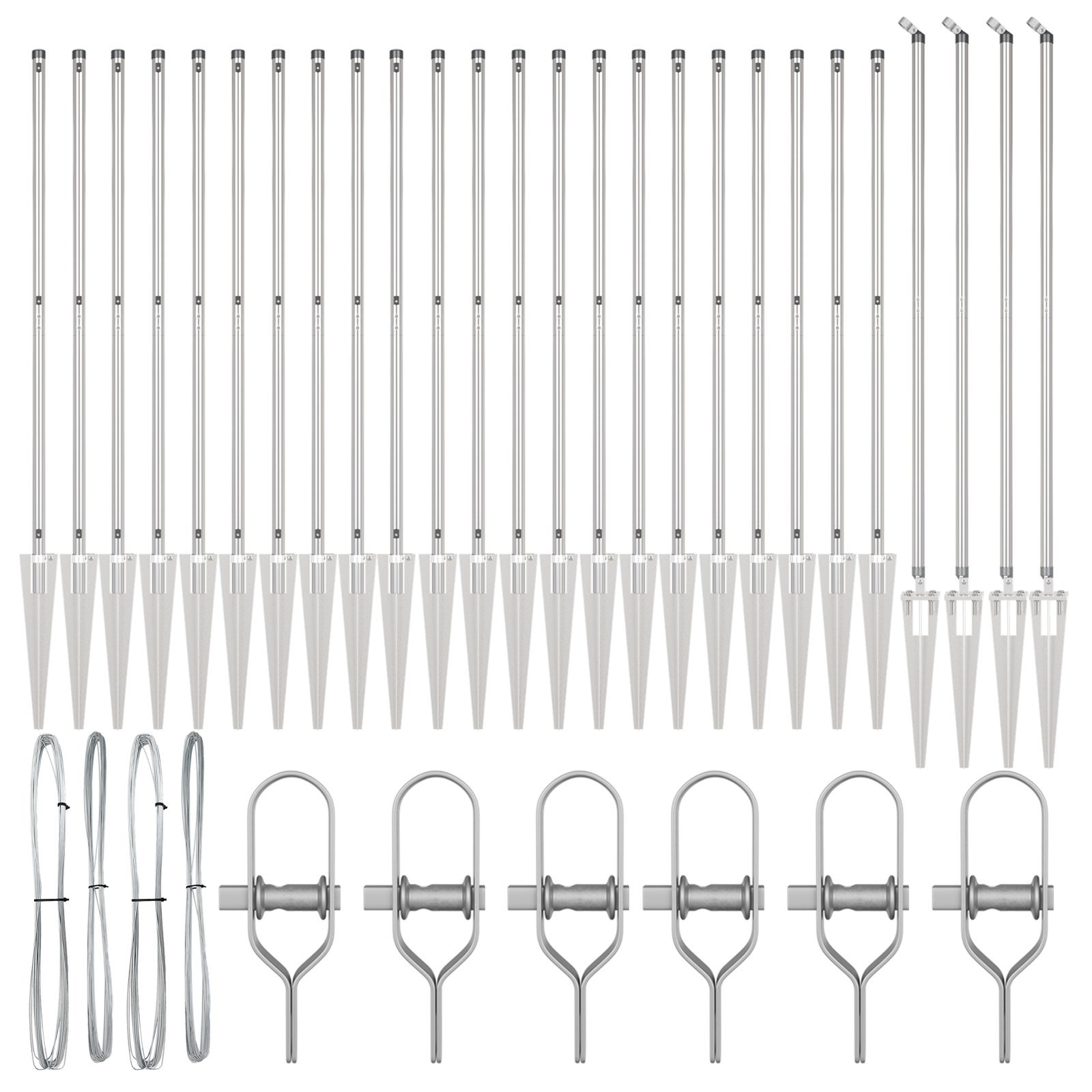 Fence Posts with Spike 26 pcs Ø32 mm 140 cm Galvanised Steel - Image 3