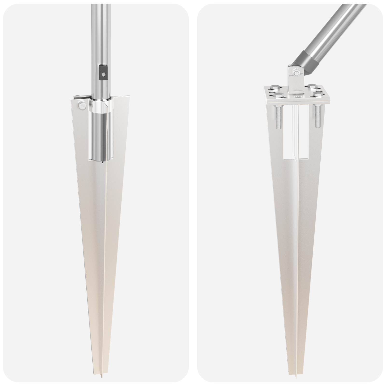 Fence Posts with Spike 52 pcs Ø32 mm 140 cm Galvanised Steel - Image 6