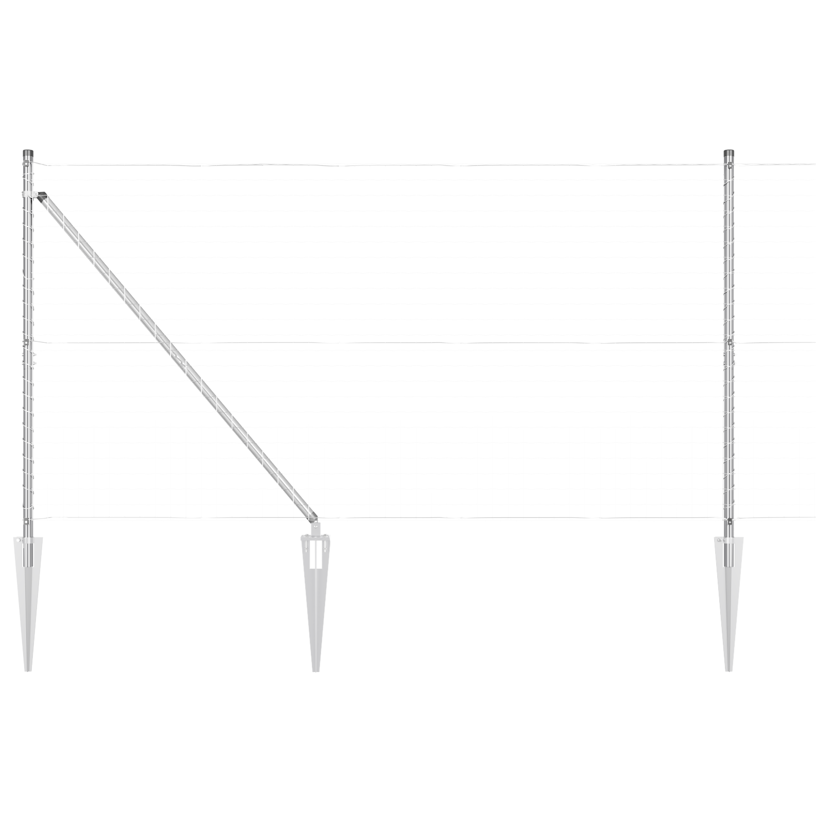 Fence Posts with Spike 52 pcs Ø32 mm 160 cm Galvanised Steel - Image 2