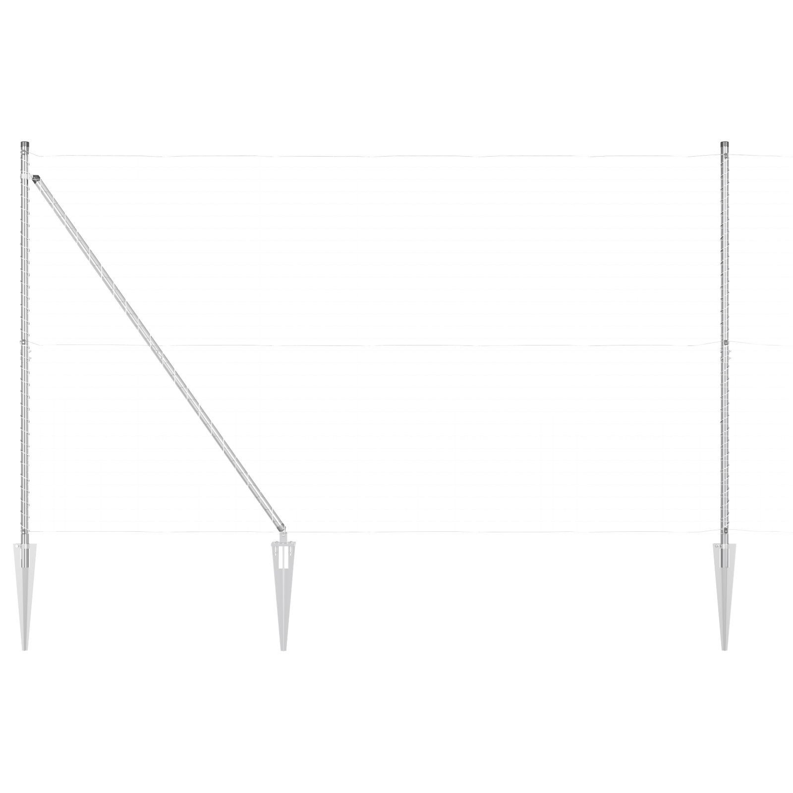 Fence Posts with Spike 26 pcs Ø32 mm 180 cm Galvanised Steel - Image 2