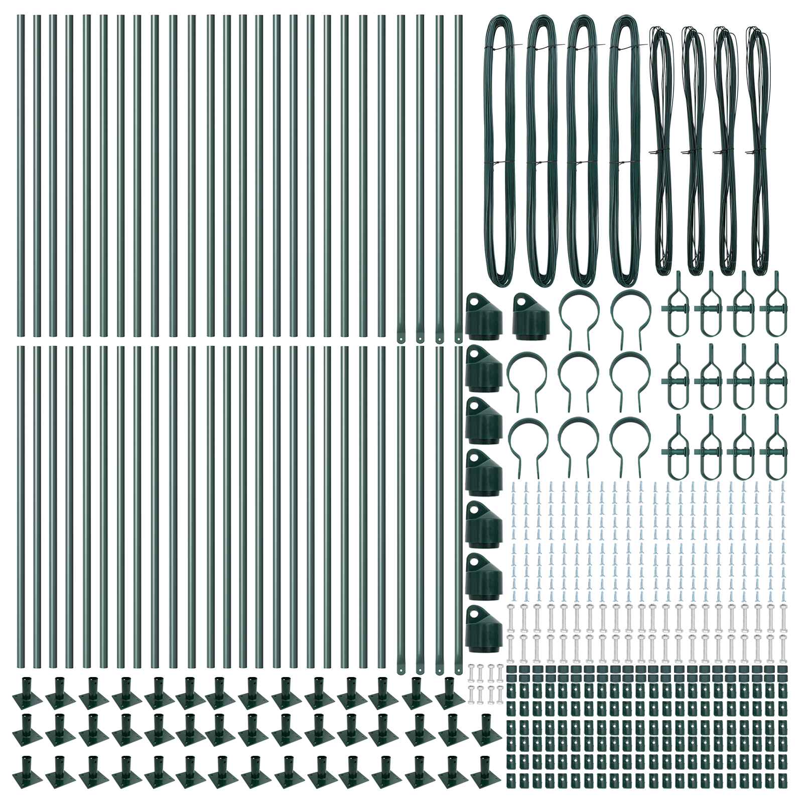 Fence Posts with Base Plates 52 pcs Ø32mm 50cm Galvanised Steel - Image 4