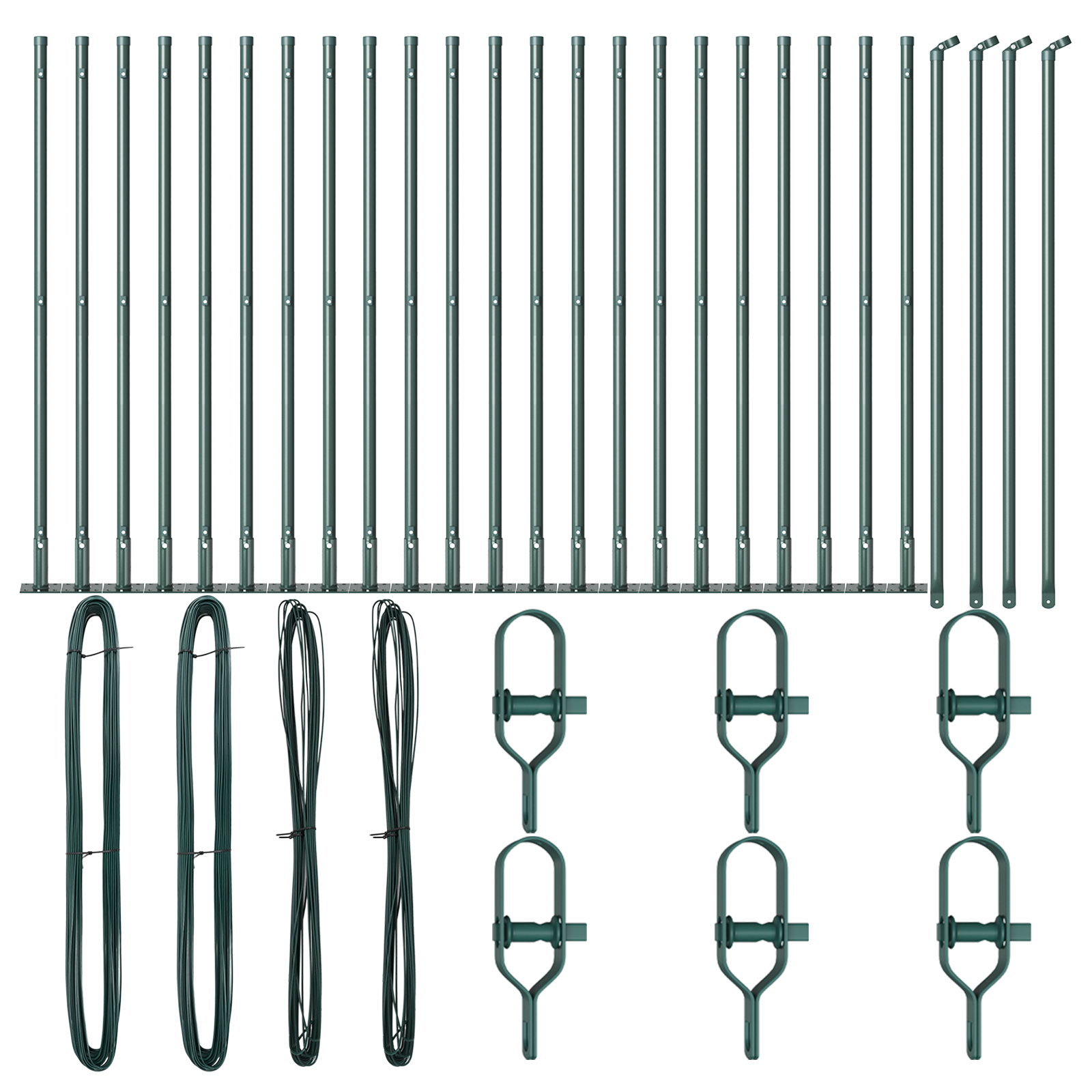 Fence Posts with Base Plates 26 pcs Ø32mm 110cm Galvanised Steel - Image 3