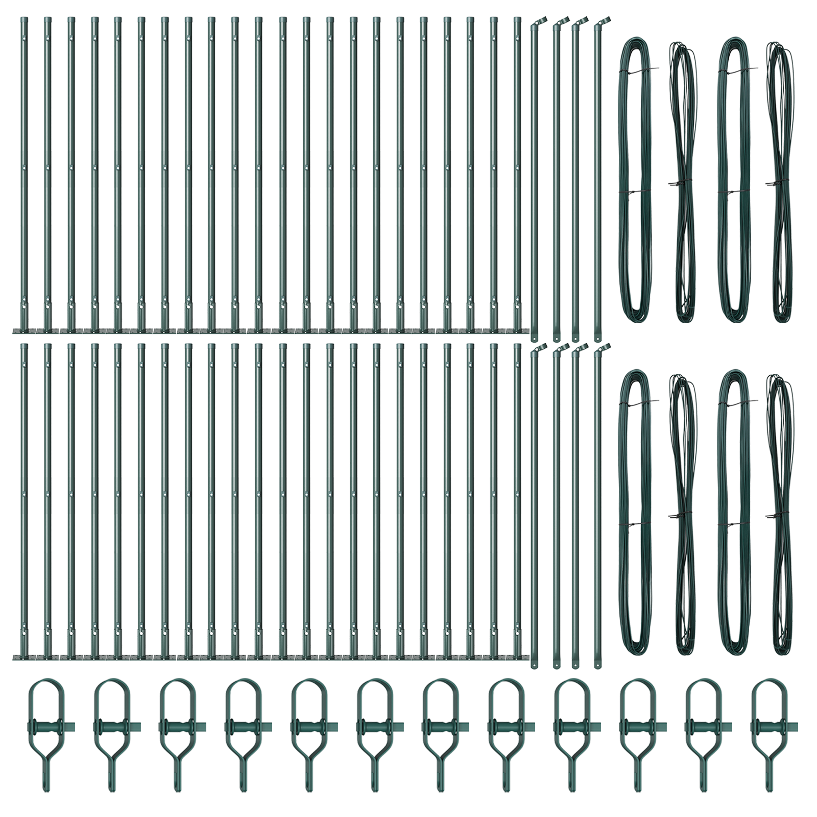 Fence Posts with Base Plates 52 pcs Ø32mm 110cm Galvanised Steel - Image 3