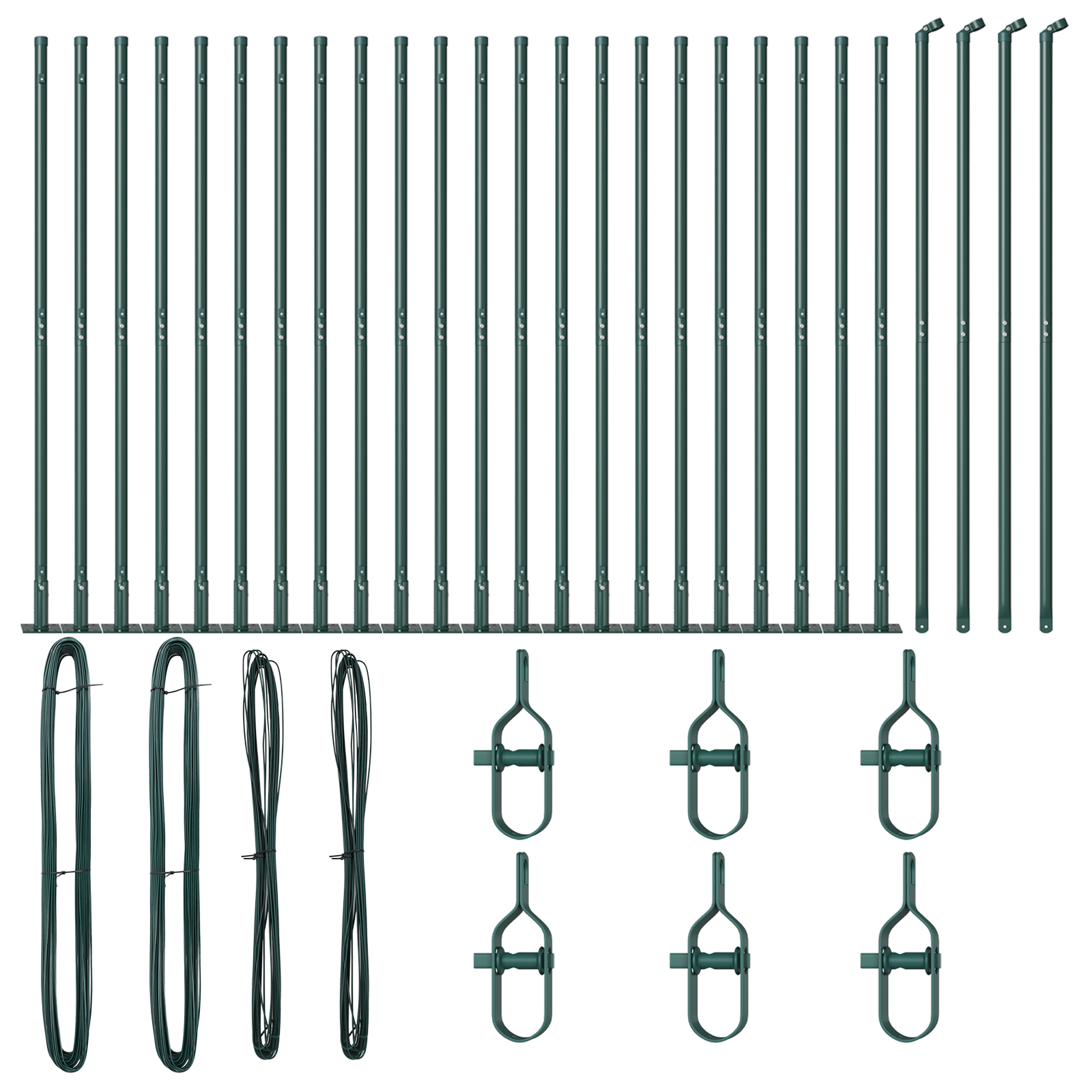 Fence Posts with Base Plates 26 pcs Ø32mm 78,5cm Galvanised Steel - Image 3