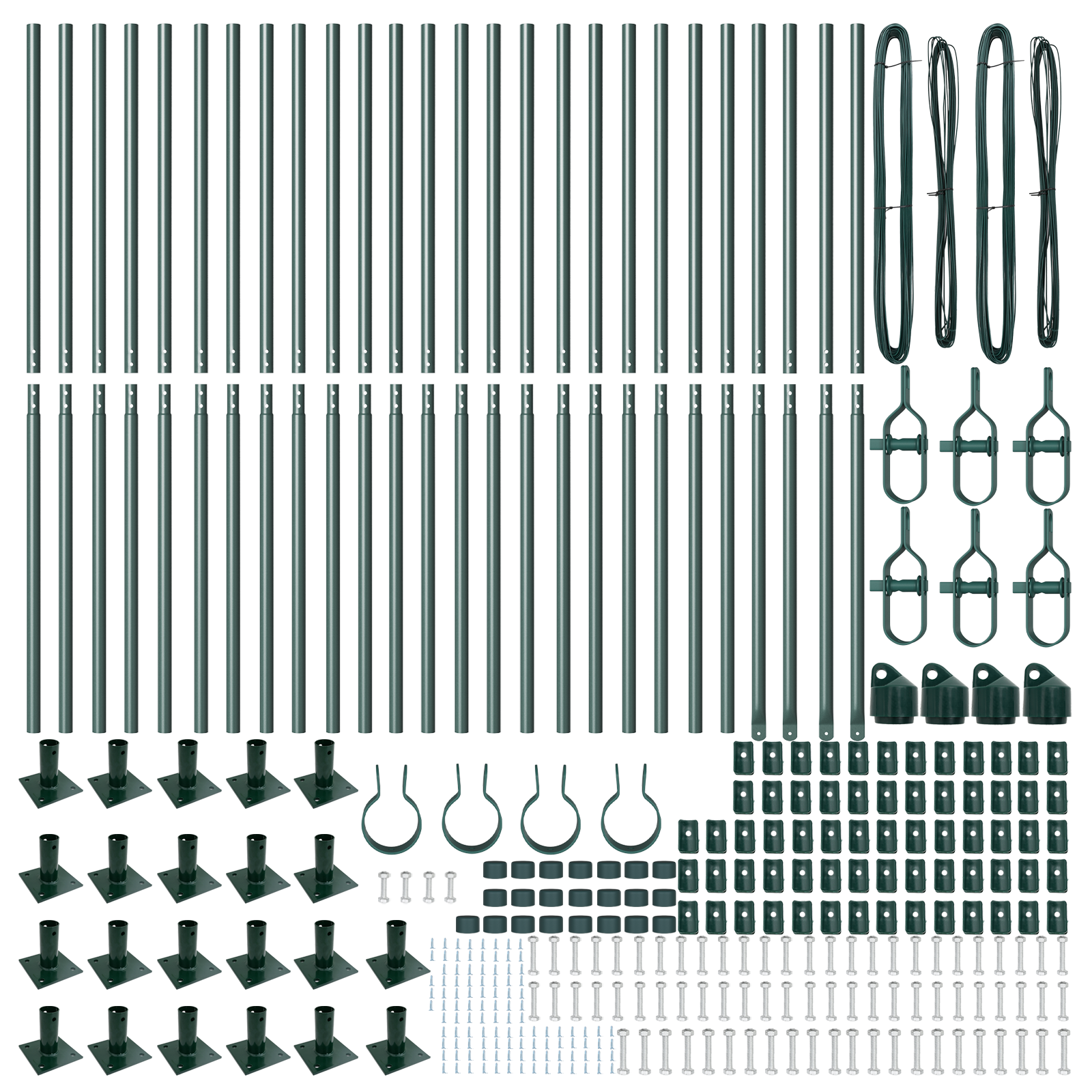 Fence Posts with Base Plates 26 pcs Ø32mm 78,5cm Galvanised Steel - Image 4