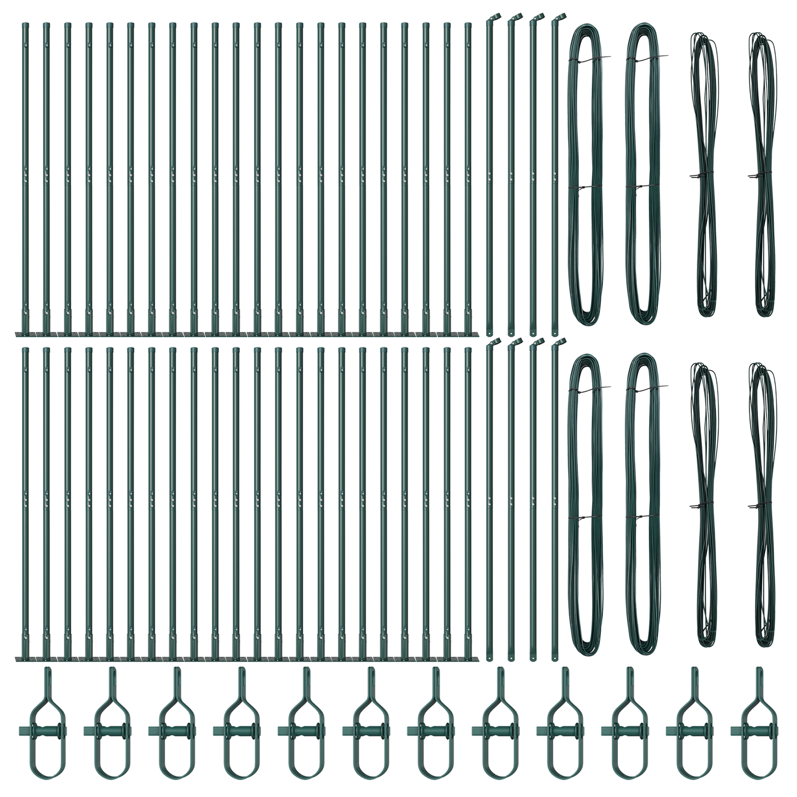 Fence Posts with Base Plates 52 pcs Ø32mm 83,5cm Galvanised Steel - Image 3