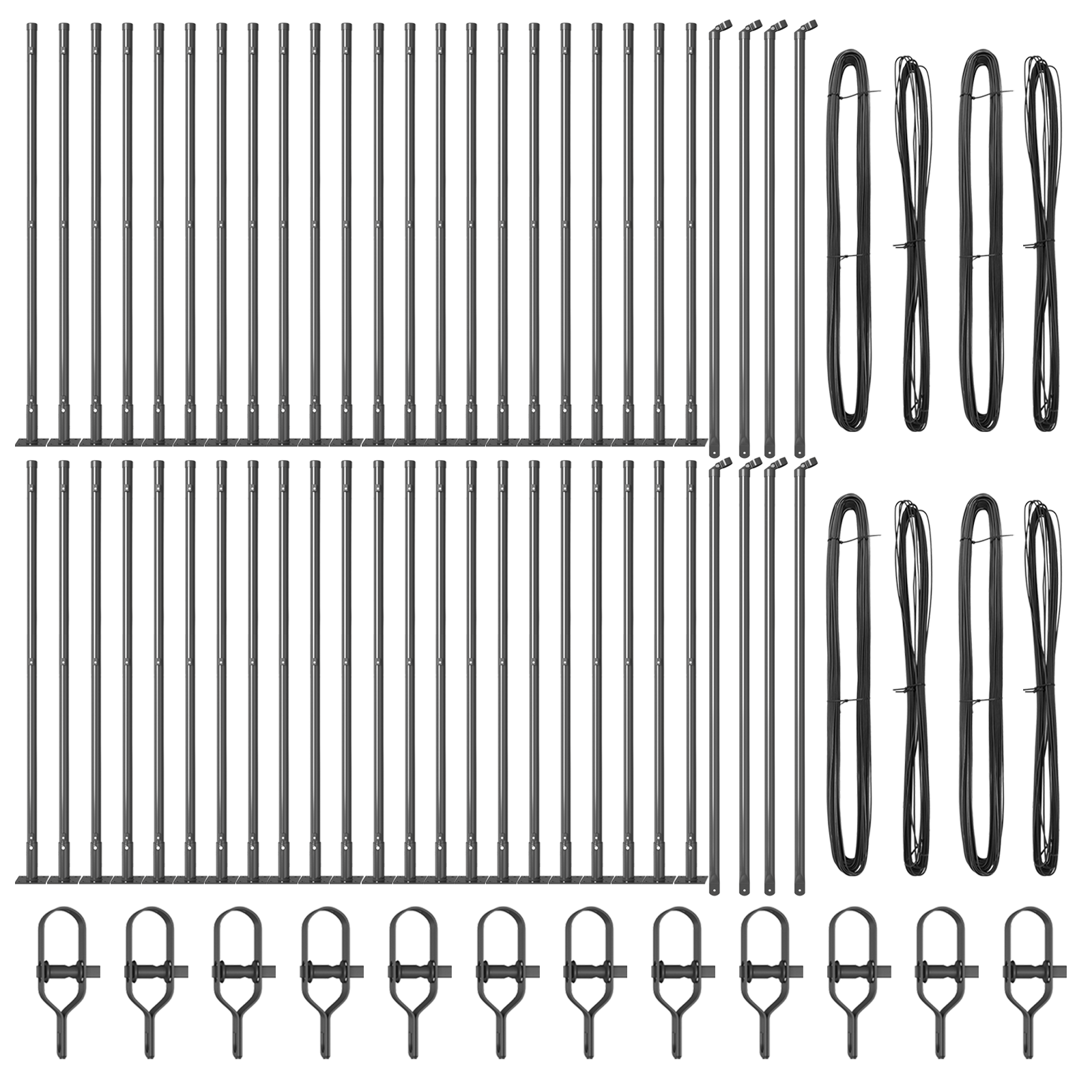 Fence Posts with Base Plates 52 pcs Ø32mm 70cm Galvanised Steel - Image 3