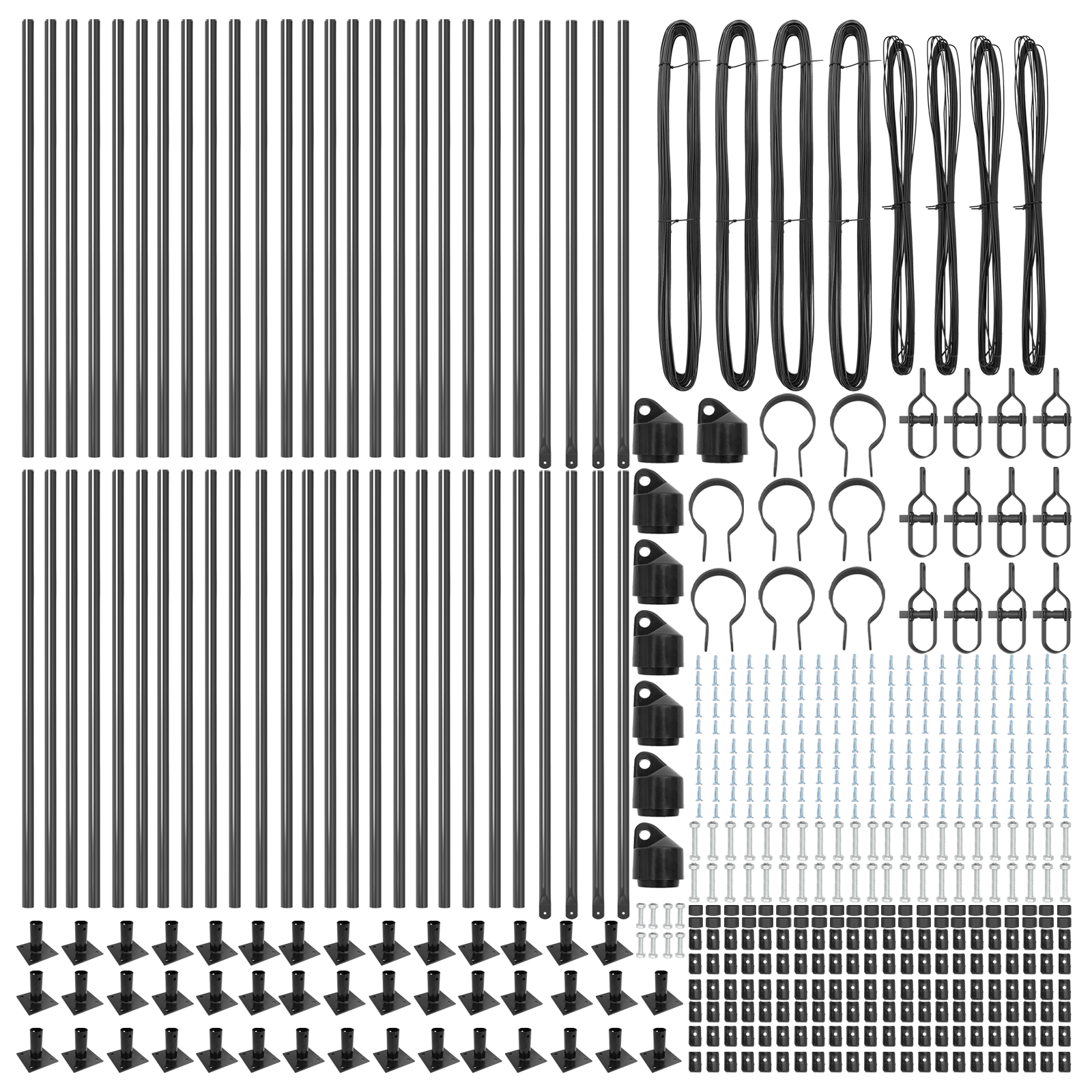 Fence Posts with Base Plates 52 pcs Ø32mm 110cm Galvanised Steel - Image 4