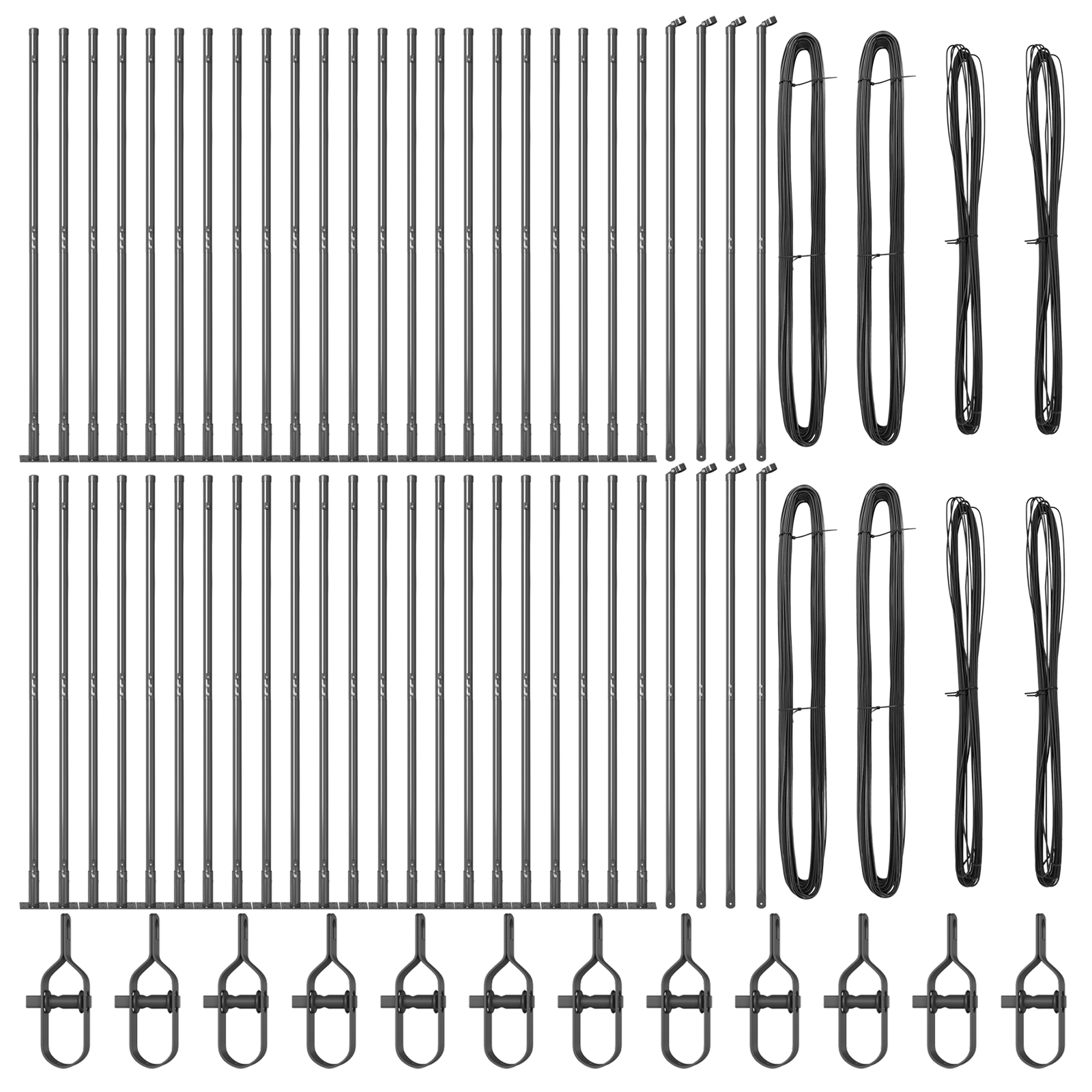 Fence Posts with Base Plates 52 pcs Ø32mm 68,5cm Galvanised Steel - Image 3