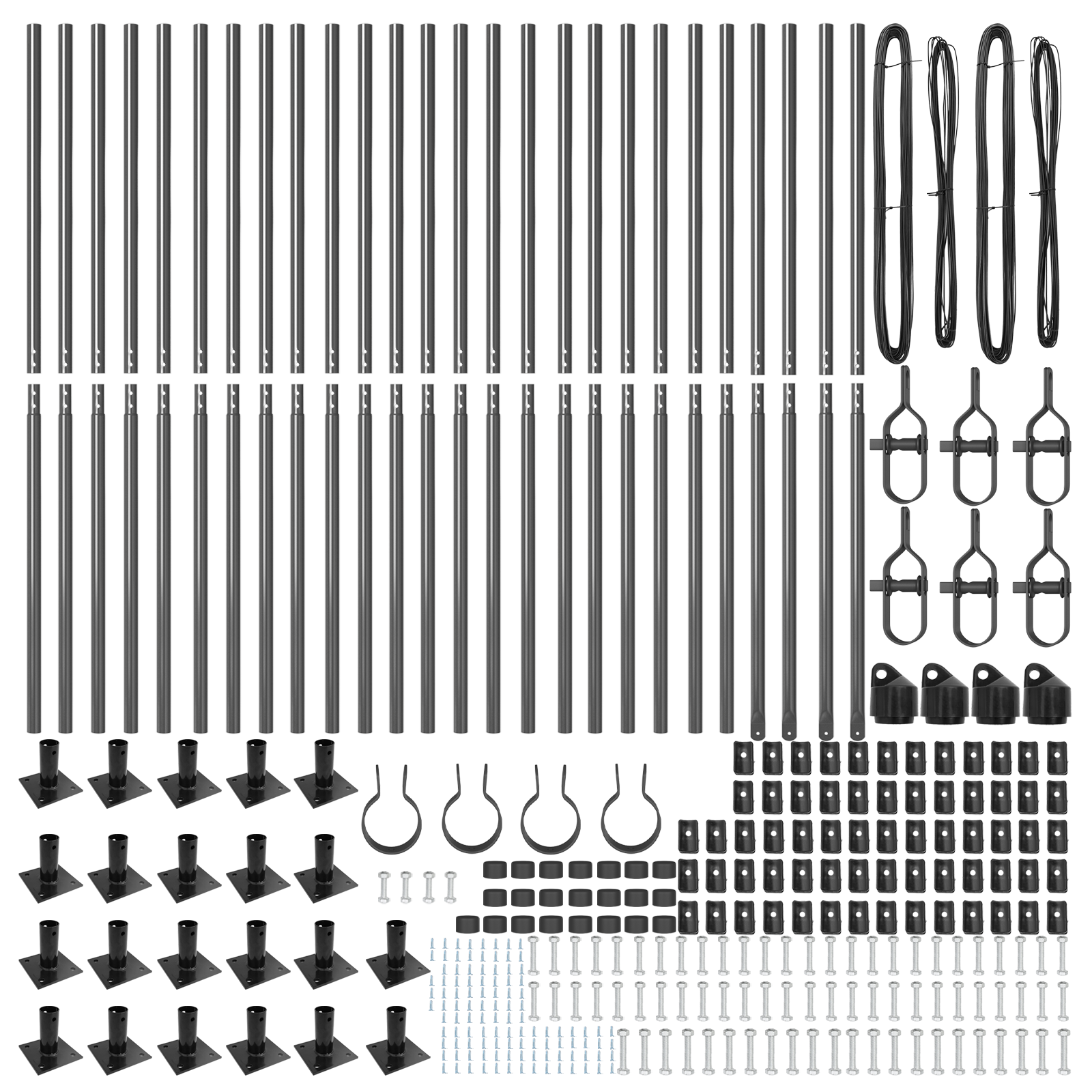 Fence Posts with Base Plates 26 pcs Ø32mm 78,5cm Galvanised Steel - Image 4