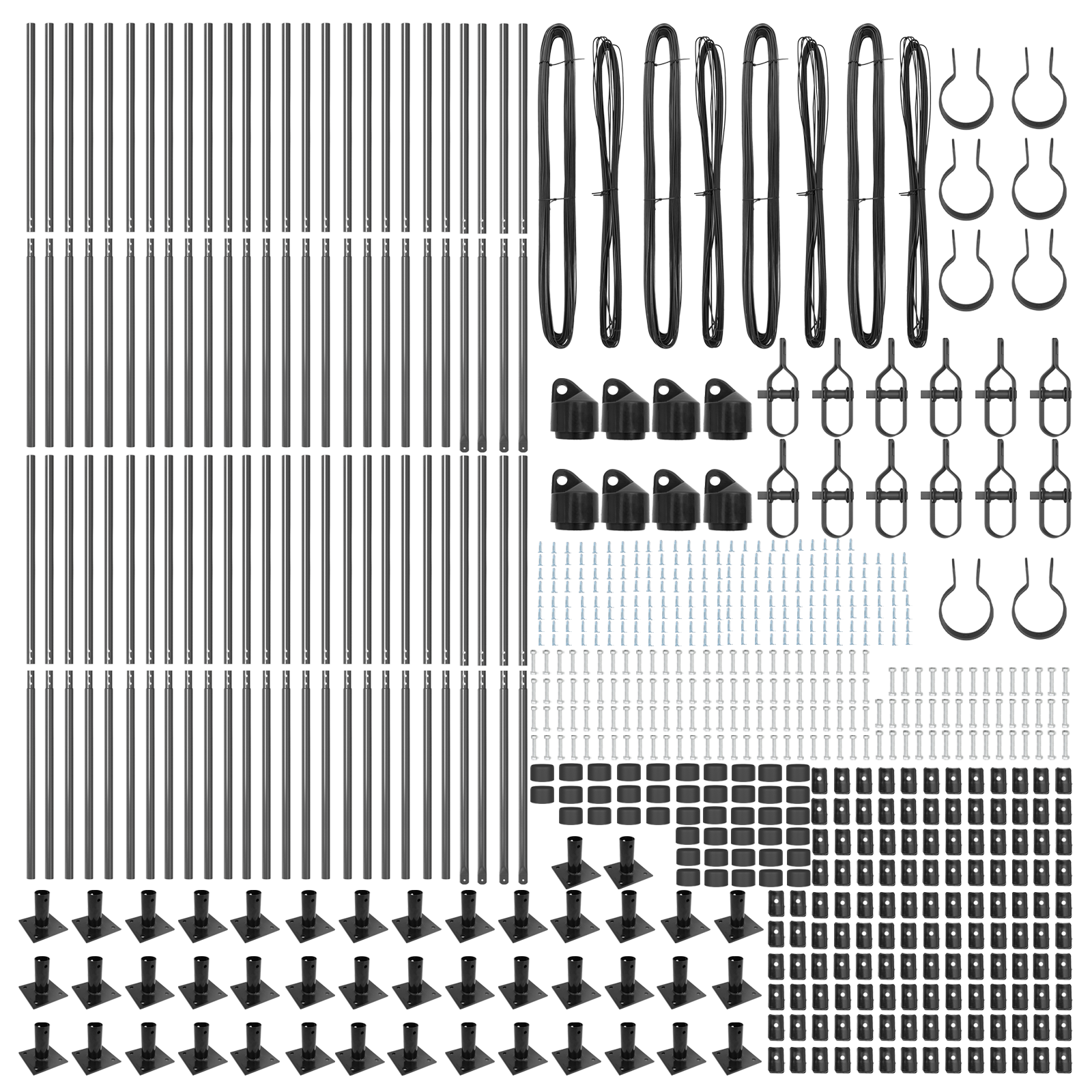 Fence Posts with Base Plates 52 pcs Ø32mm 78,5cm Galvanised Steel - Image 4