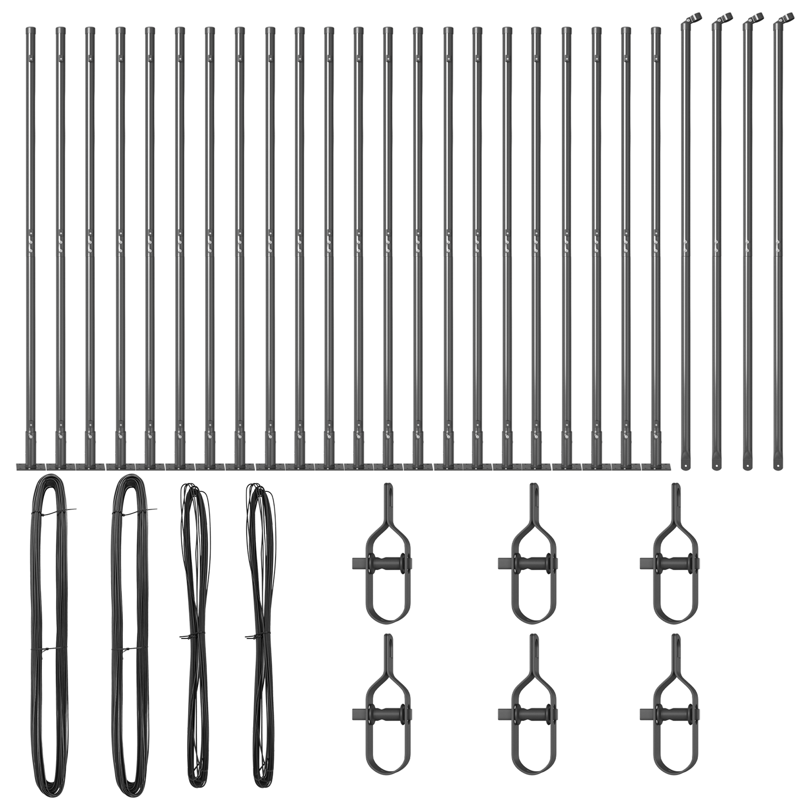 Fence Posts with Base Plates 26 pcs Ø32mm 88,5cm Galvanised Steel - Image 3