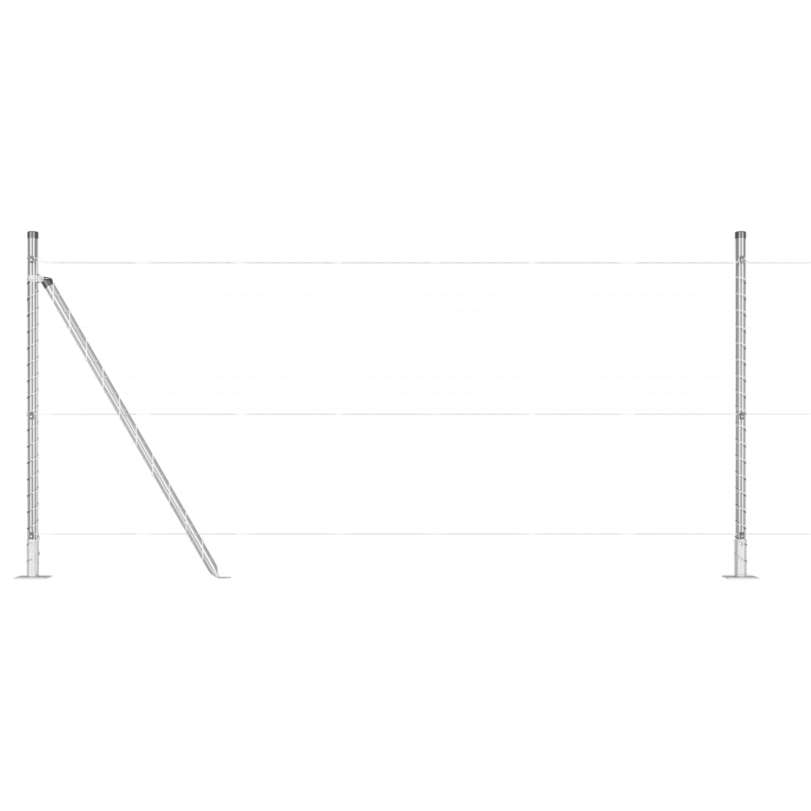 Fence Posts with Base Plates 26 pcs Ø32mm 110cm Galvanised Steel - Image 2