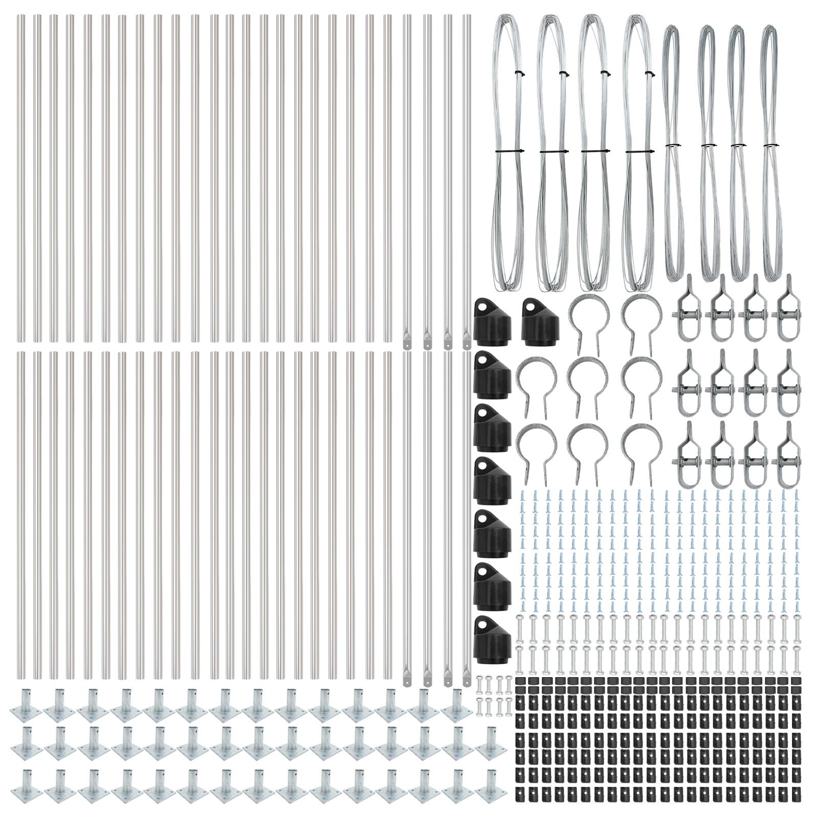 Fence Posts with Base Plates 52 pcs Ø32mm 110cm Galvanised Steel - Image 4