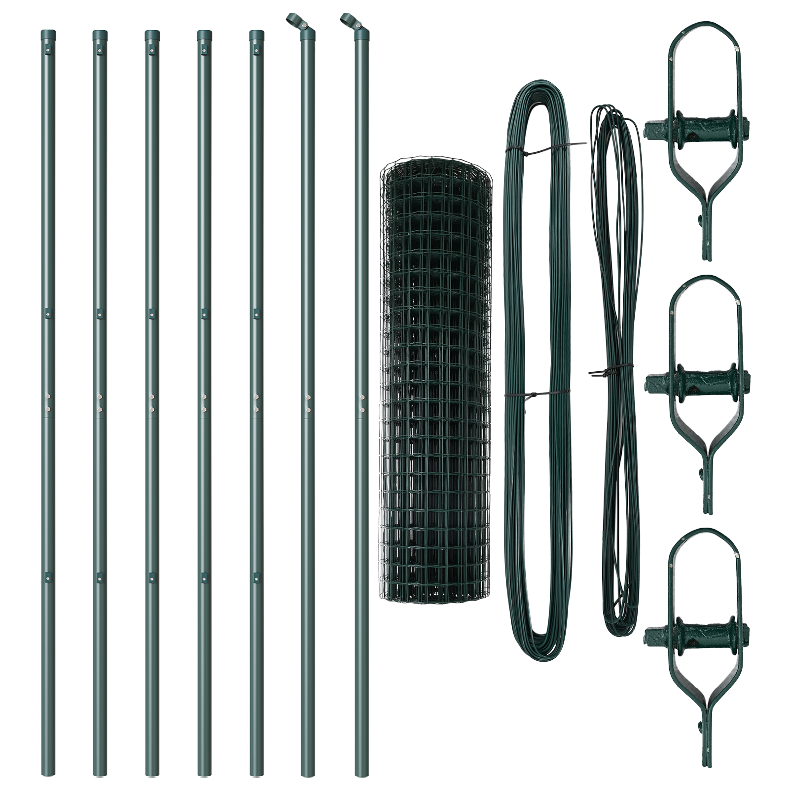 Euro Fence with 7 Posts 1.4x10 m Galvanised Steel Green - Image 4