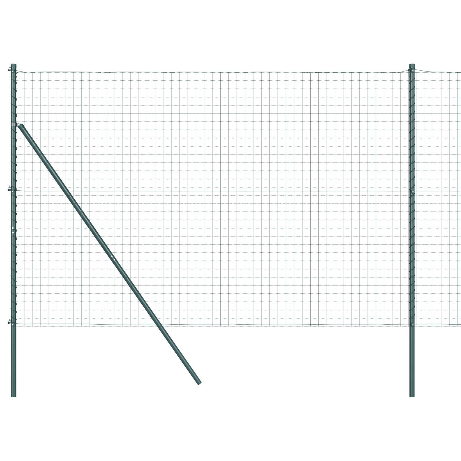 Euro Fence with 7 Posts 1.6x10 m Galvanised Steel Green - Image 2