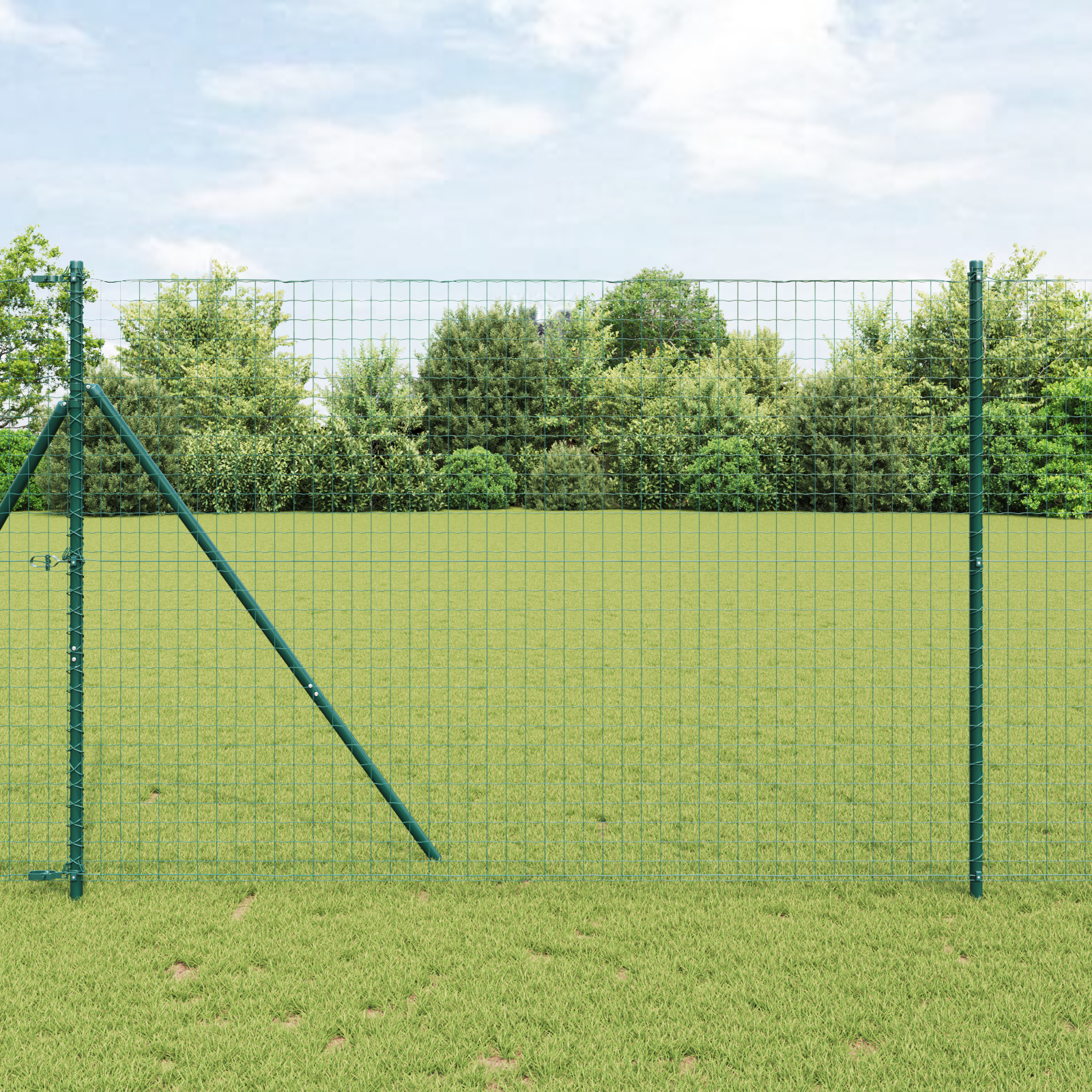 Euro Fence with 7 Posts 1.6x10 m Galvanised Steel Green