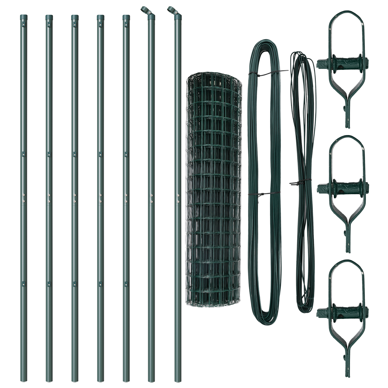 Euro Fence with 7 Posts 1.4x10 m Galvanised Steel Green - Image 4