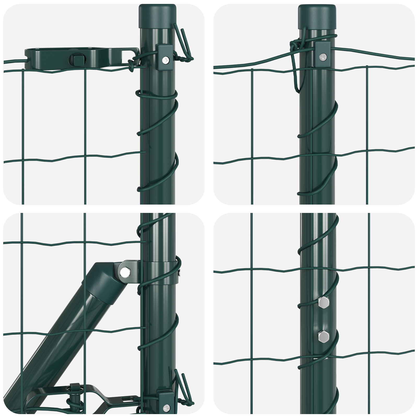 Euro Fence with 7 Posts 1.6x10 m Galvanised Steel Green - Image 7
