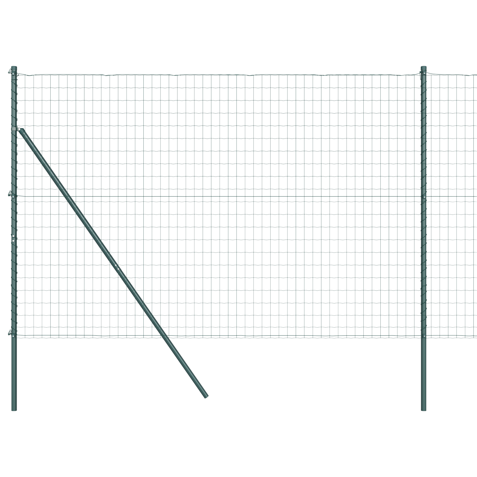 Euro Fence with 7 Posts 1.6x10 m Galvanised Steel Green - Image 2