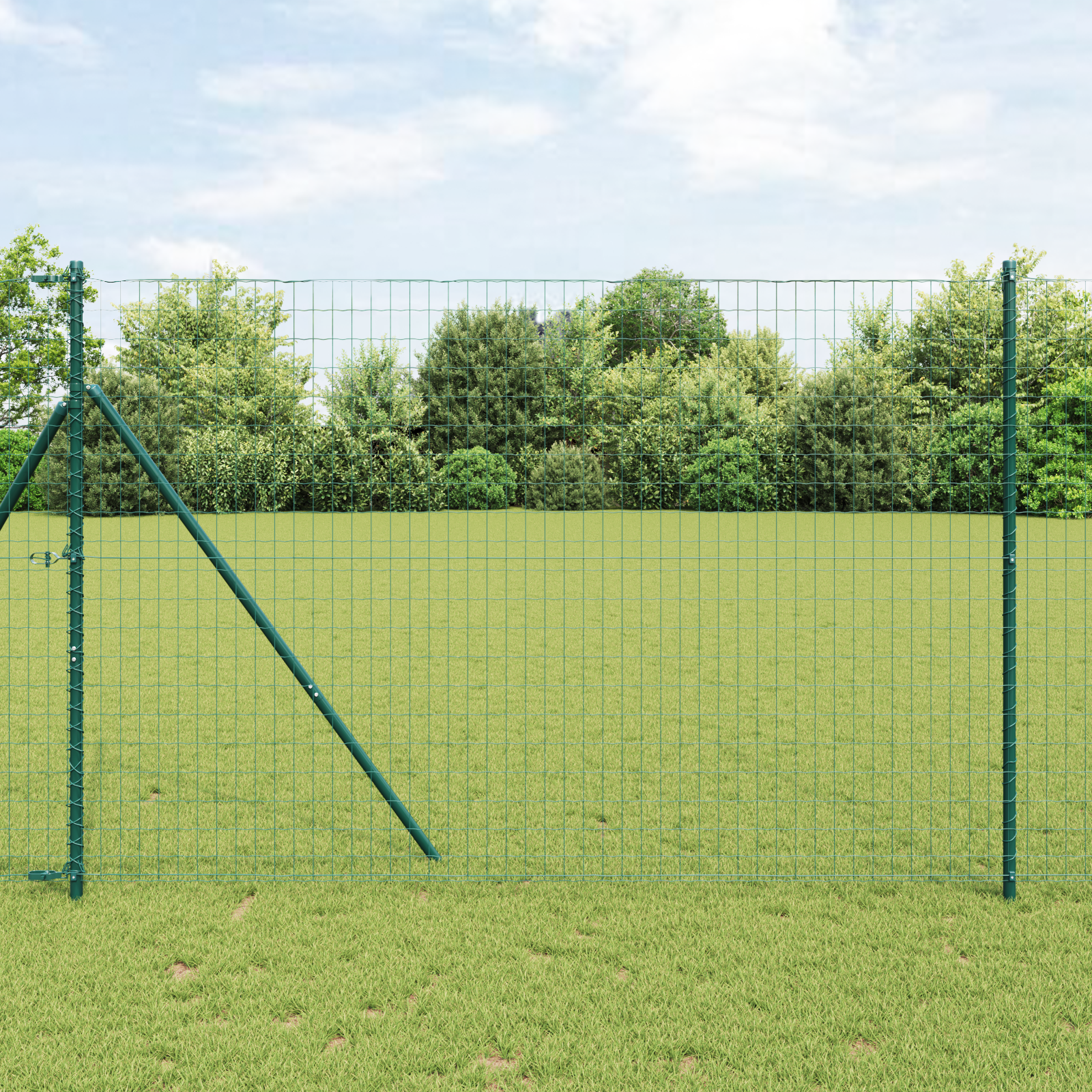 Euro Fence with 7 Posts 1.6x10 m Galvanised Steel Green