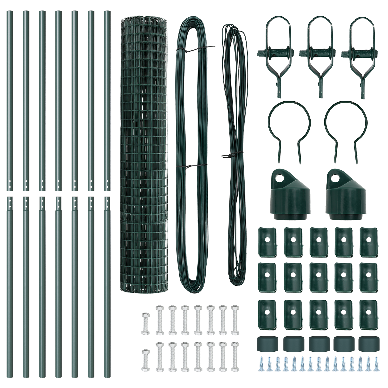 Euro Fence with 7 Posts 1.5x10 m Galvanised Steel Green - Image 5