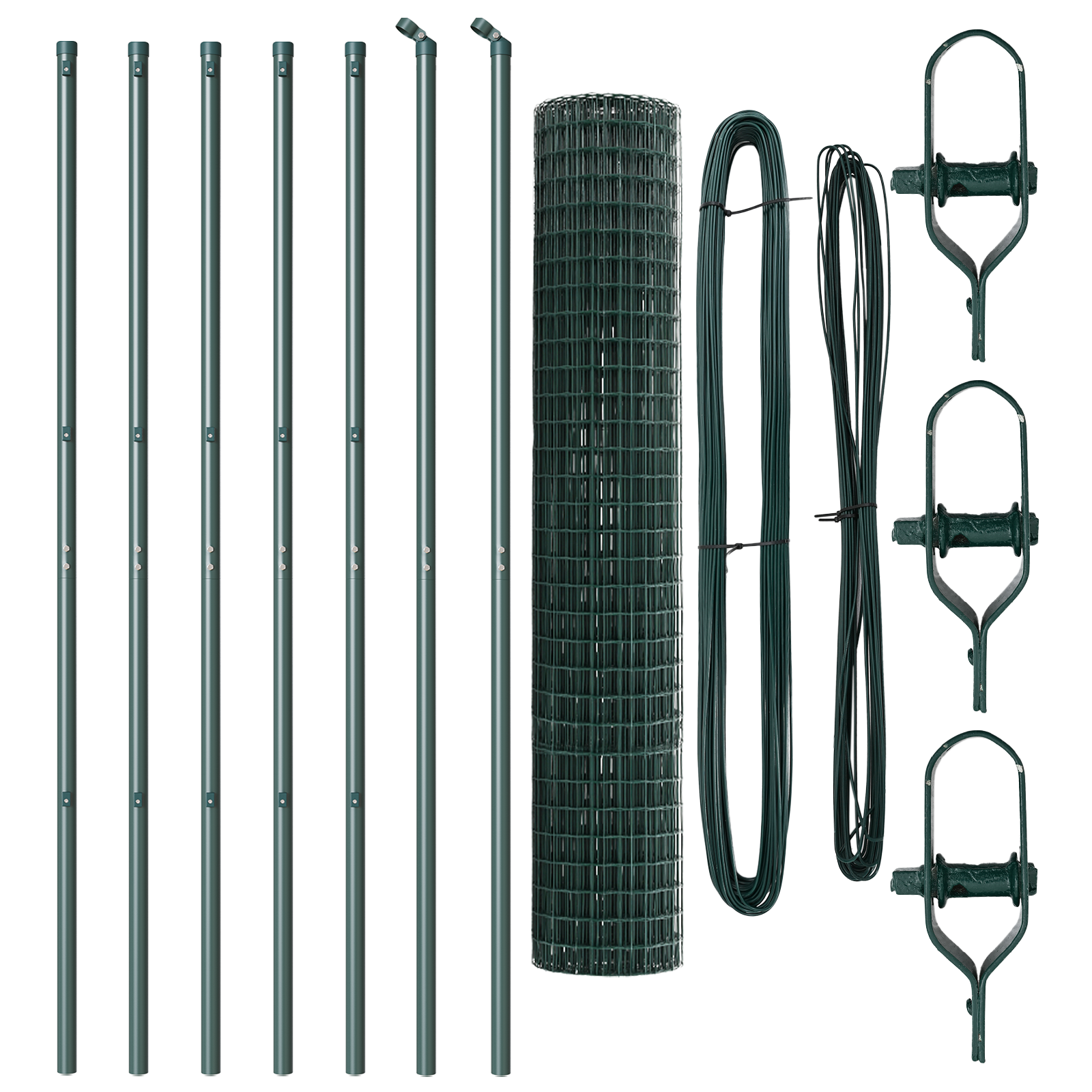Euro Fence with 7 Posts 1.6x10 m Galvanised Steel Green - Image 4