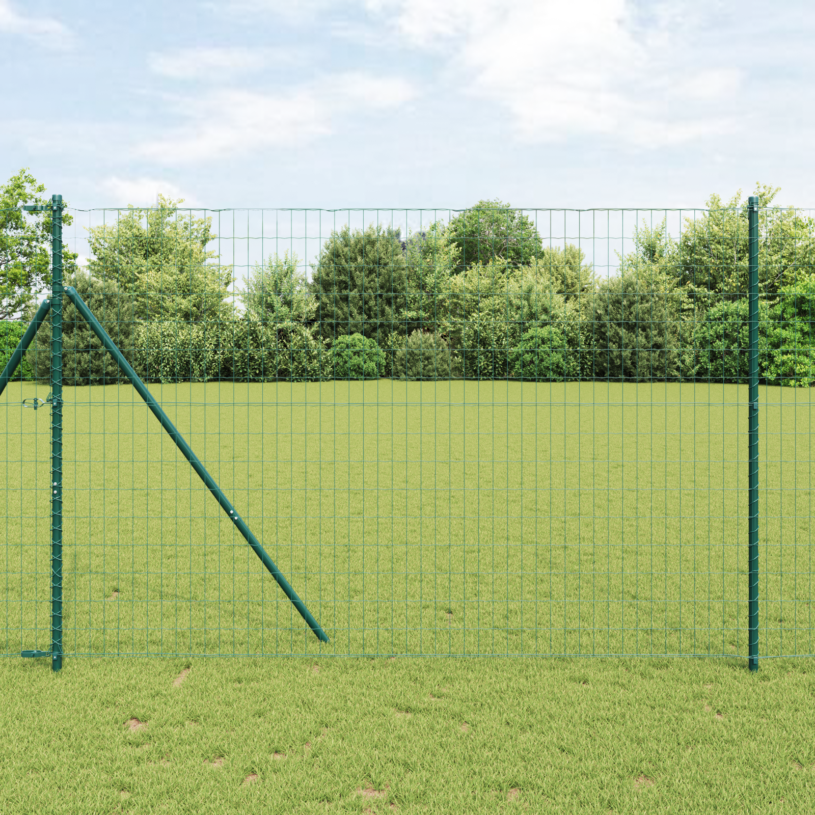 Euro Fence with 7 Posts 1.6x10 m Galvanised Steel Green