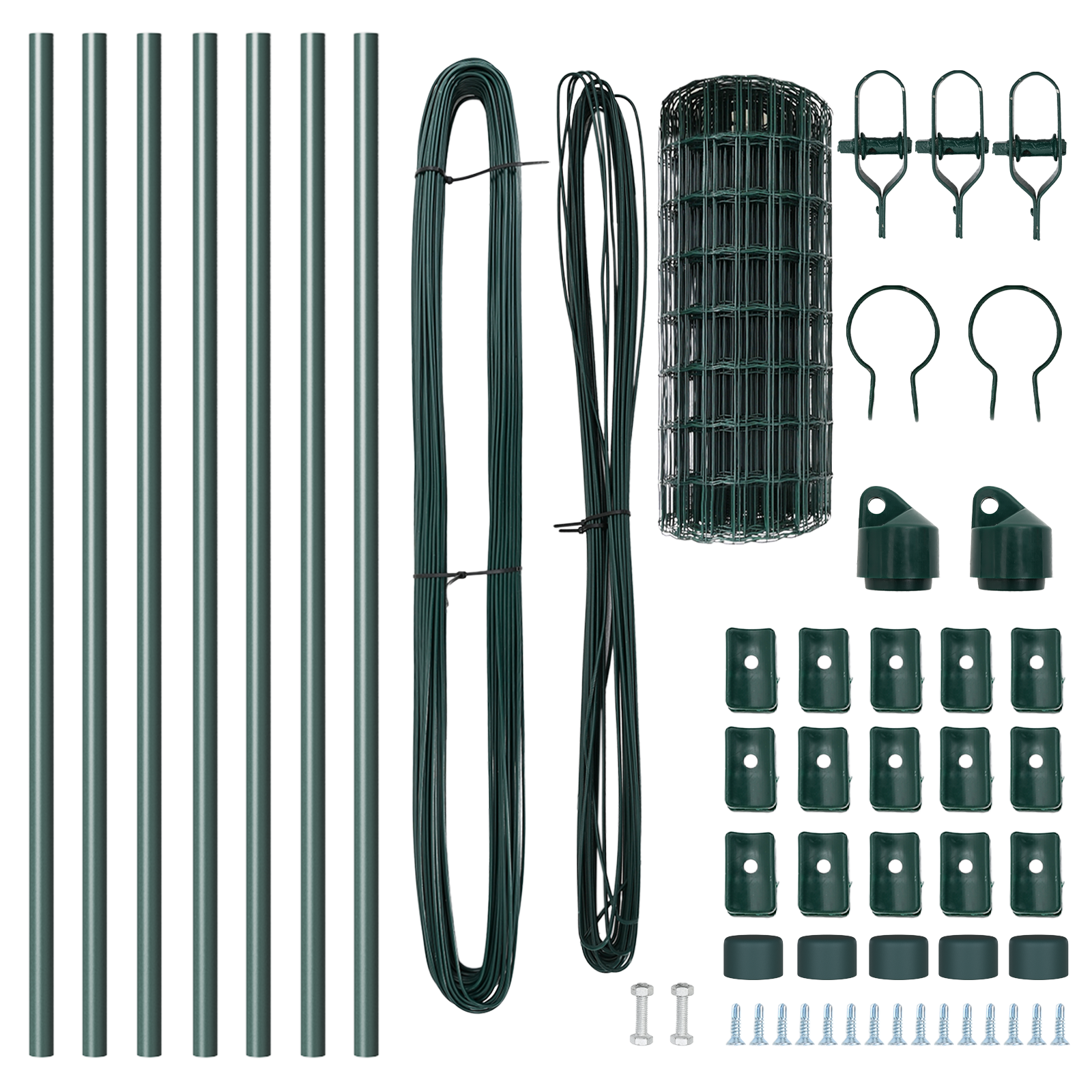 Euro Fence with 7 Posts 0.4x10 m Galvanised Steel Green - Image 5