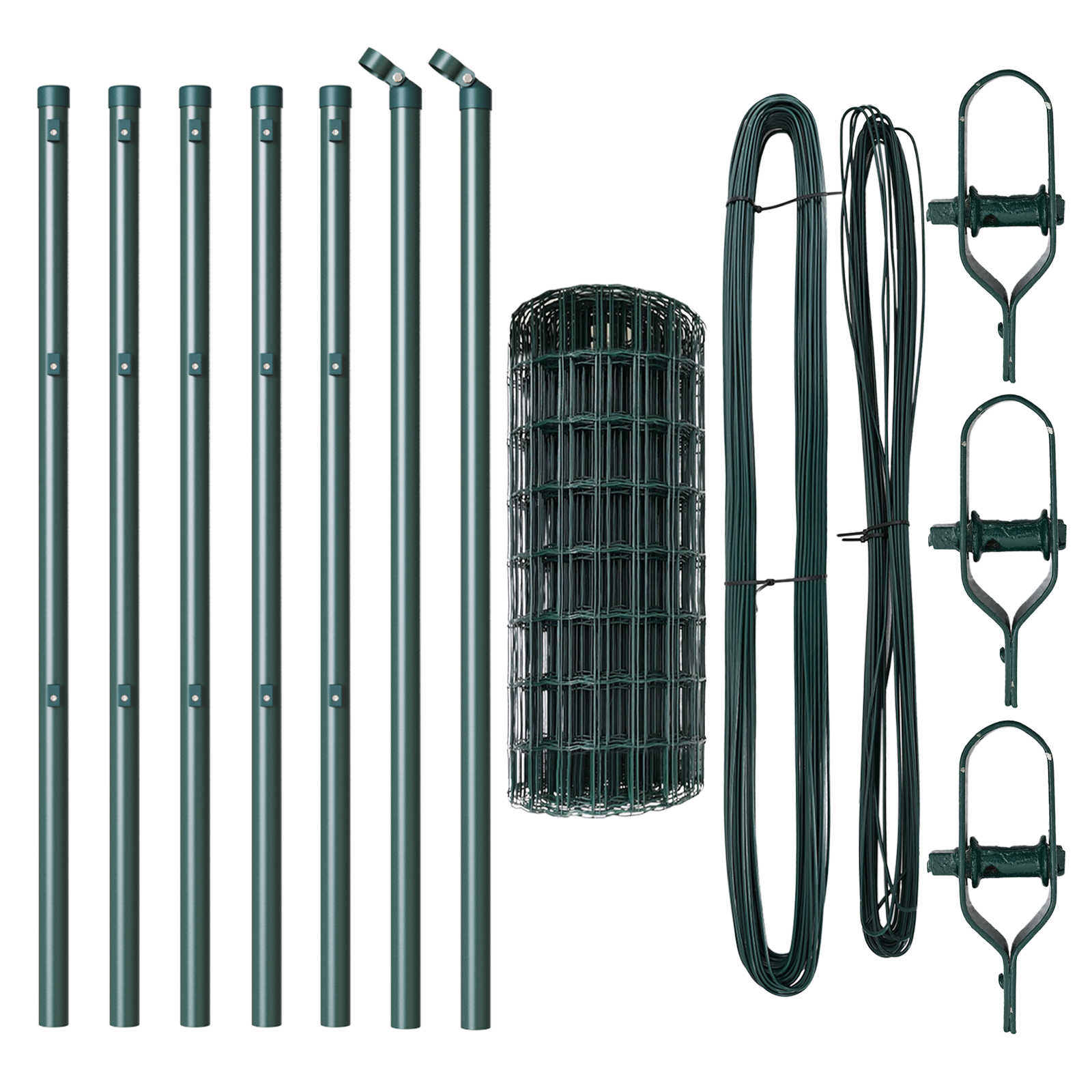 Euro Fence with 7 Posts 0.6x10 m Galvanised Steel Green - Image 4