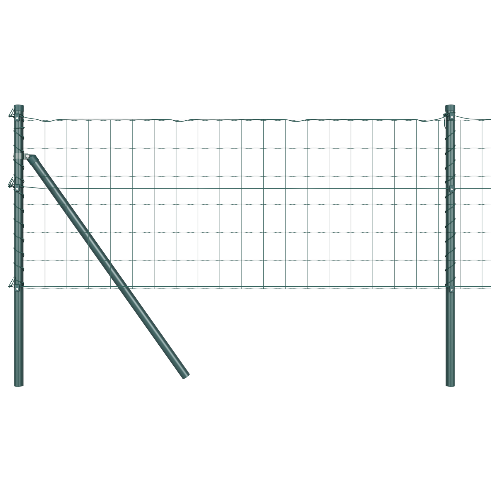 Euro Fence with 7 Posts 0.6x10 m Galvanised Steel Green - Image 2