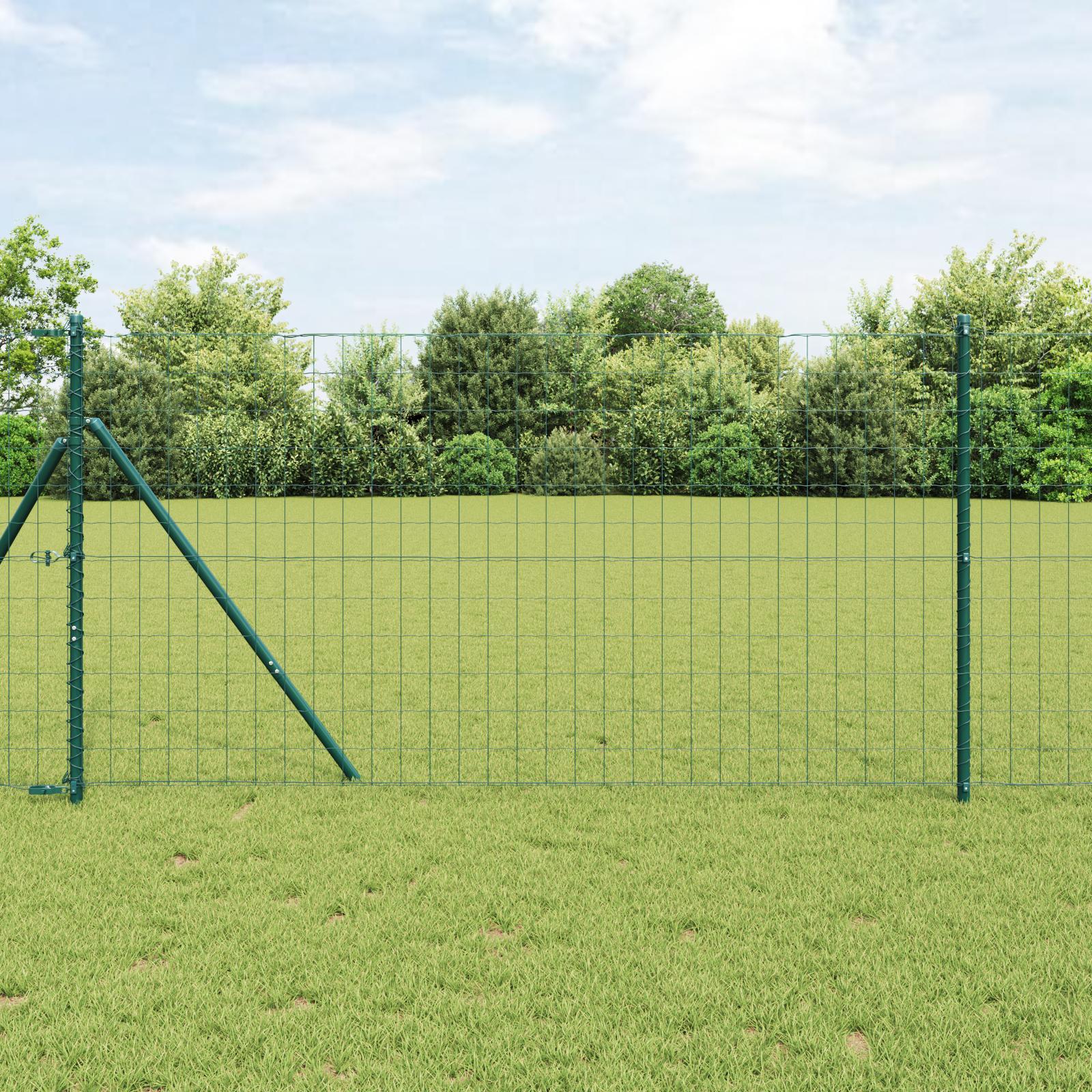 Euro Fence with 7 Posts 1x10 m Galvanised Steel Green