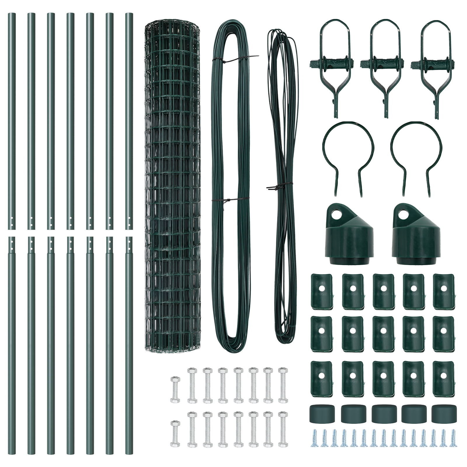 Euro Fence with 7 Posts 1.5x10 m Galvanised Steel Green - Image 5