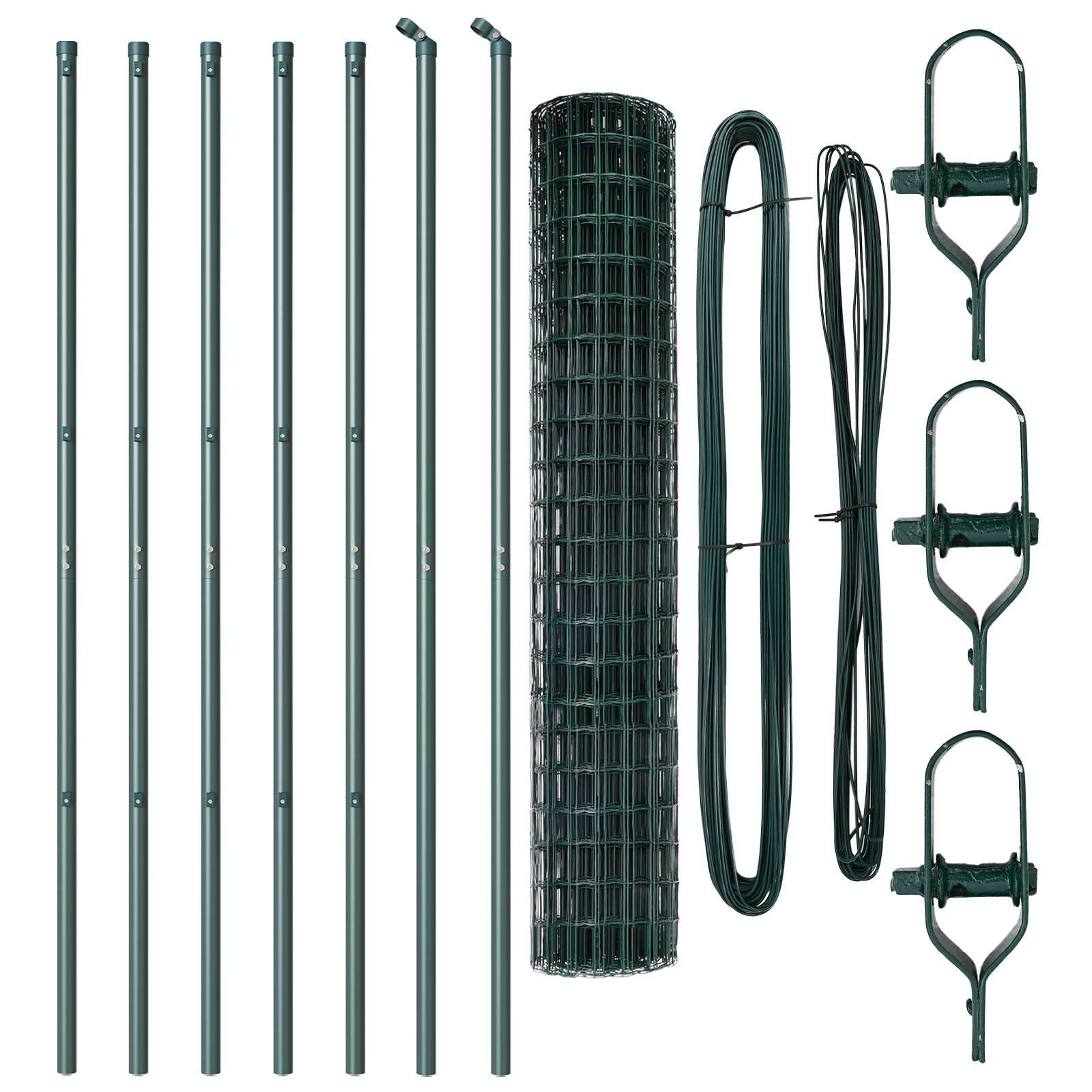 Euro Fence with 7 Posts 1.6x10 m Galvanised Steel Green - Image 4