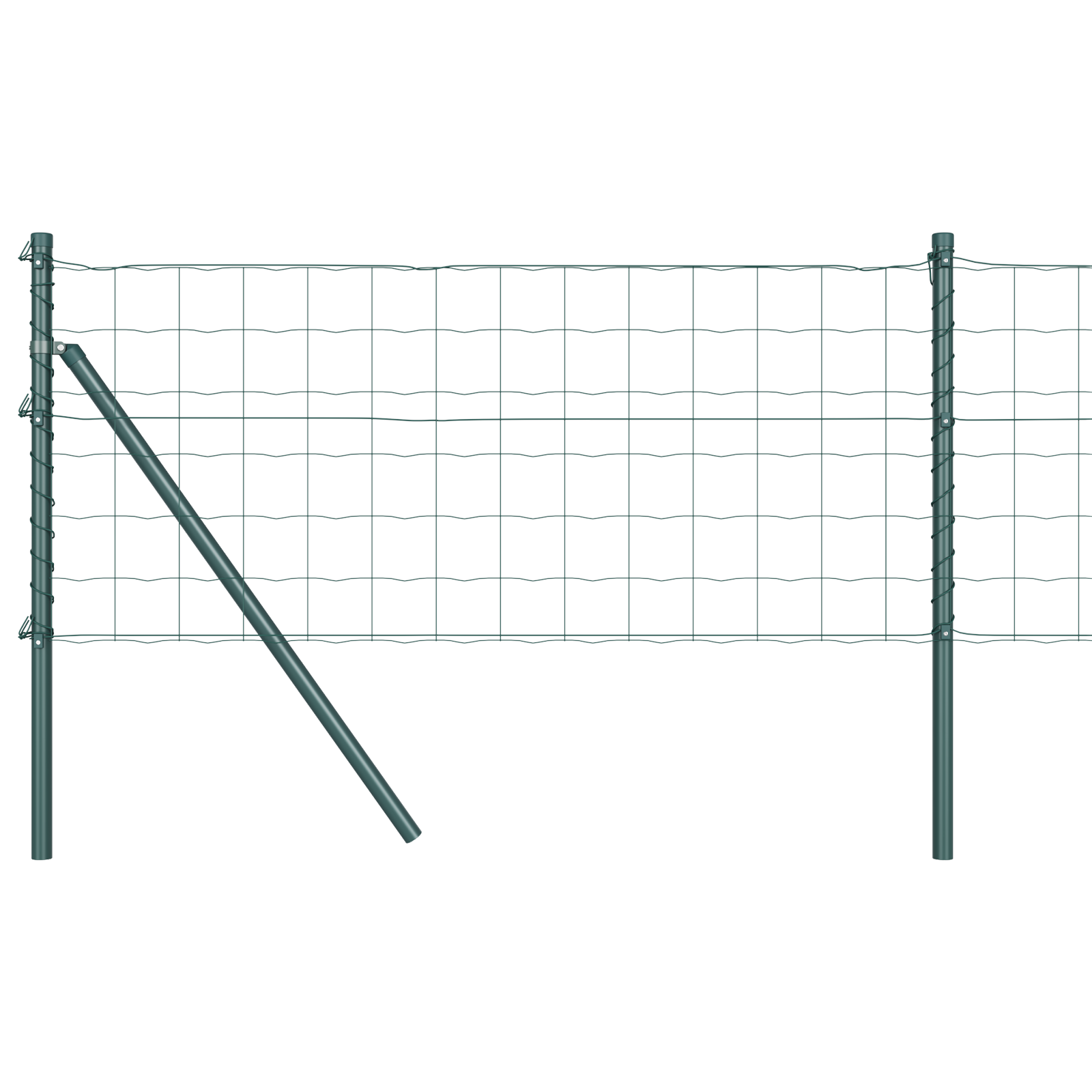 Euro Fence with 7 Posts 0.6x10 m Galvanised Steel Green - Image 2