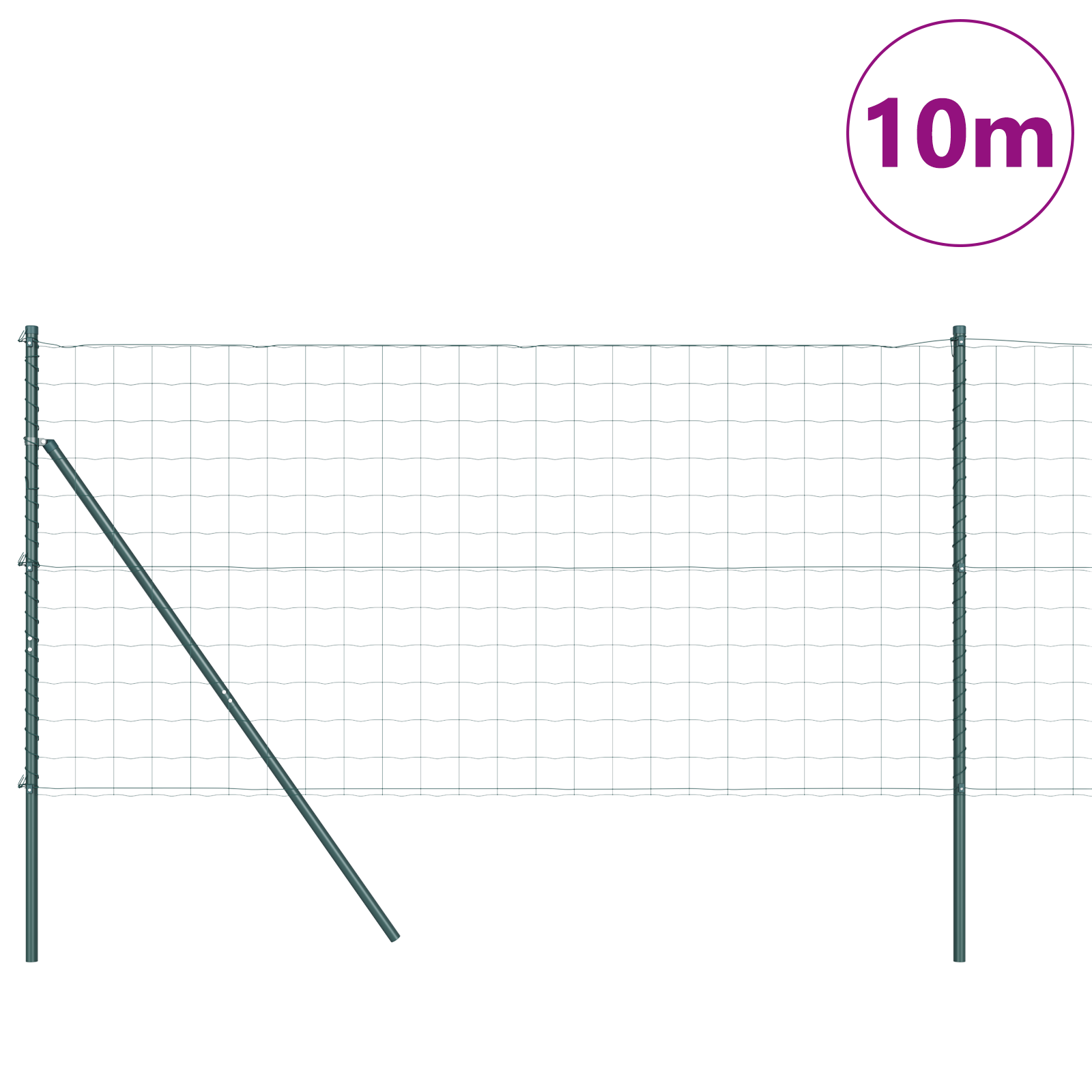 Euro Fence Set of 2 Green Powder-Coated Steel 10 x 1.2 m - Image 3