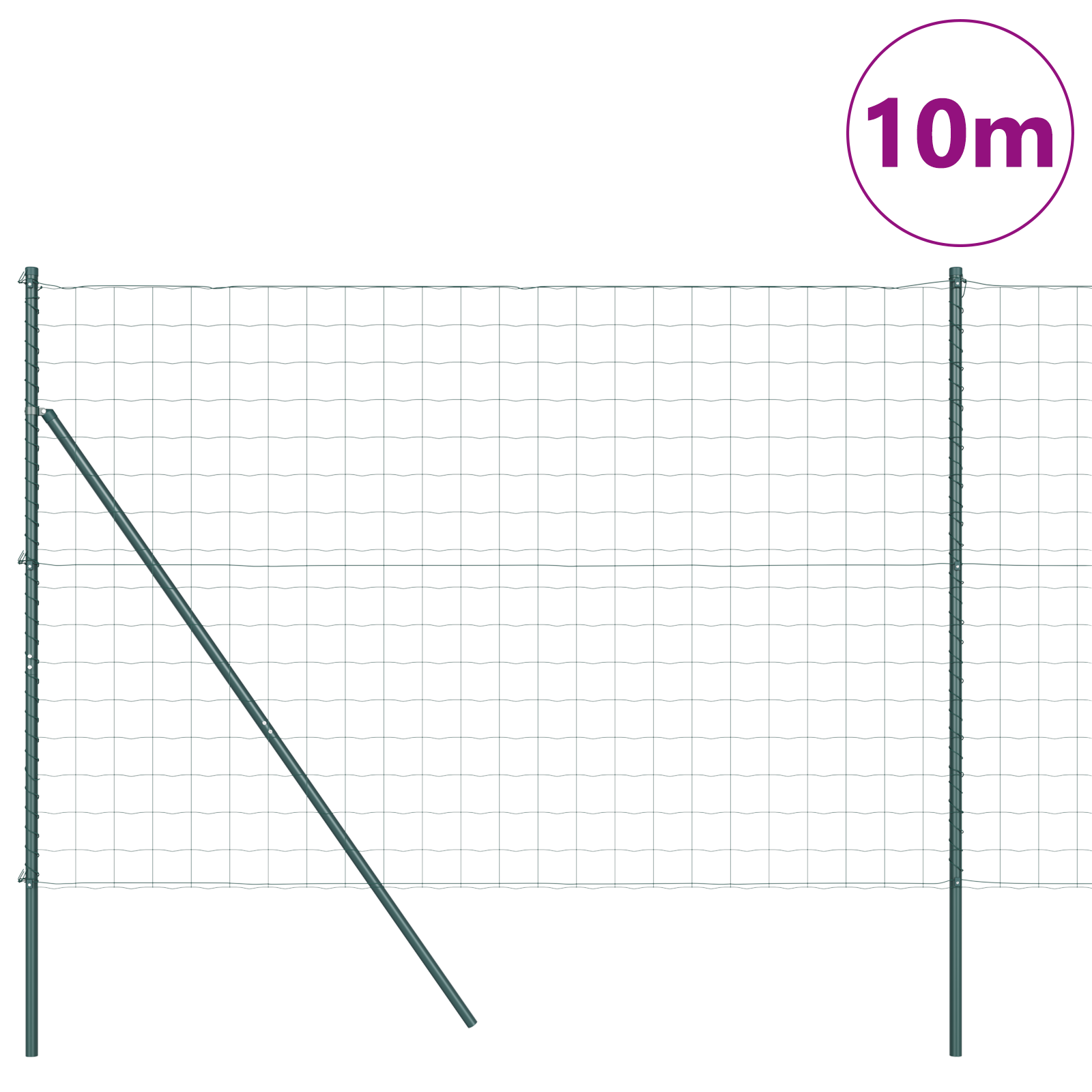 Euro Fence Set of 2 Green Powder-Coated Steel 10 x 1.5 m - Image 3
